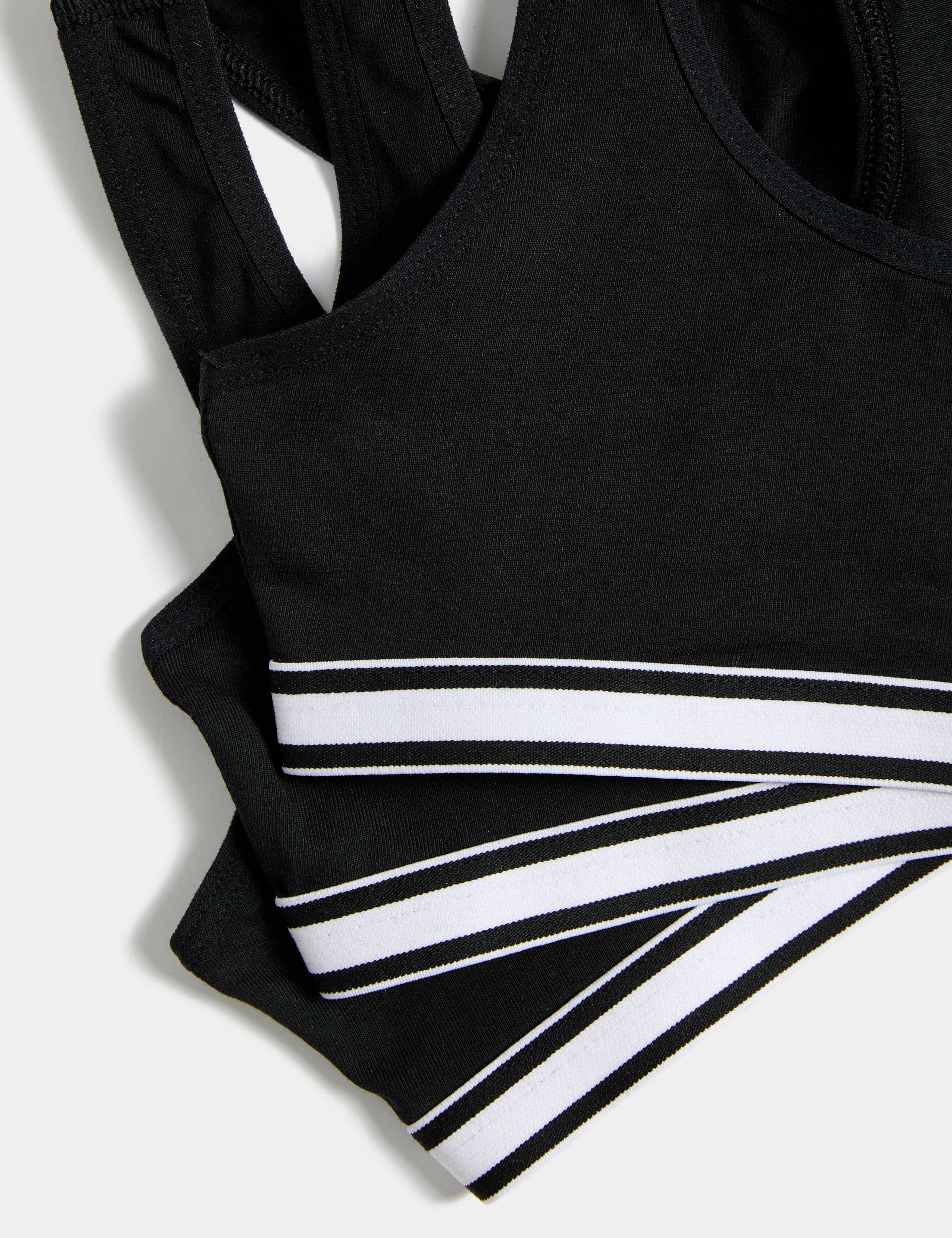 3pk Cotton with Stretch Racer Back Crop Tops (6-16 Yrs) 2 of 3