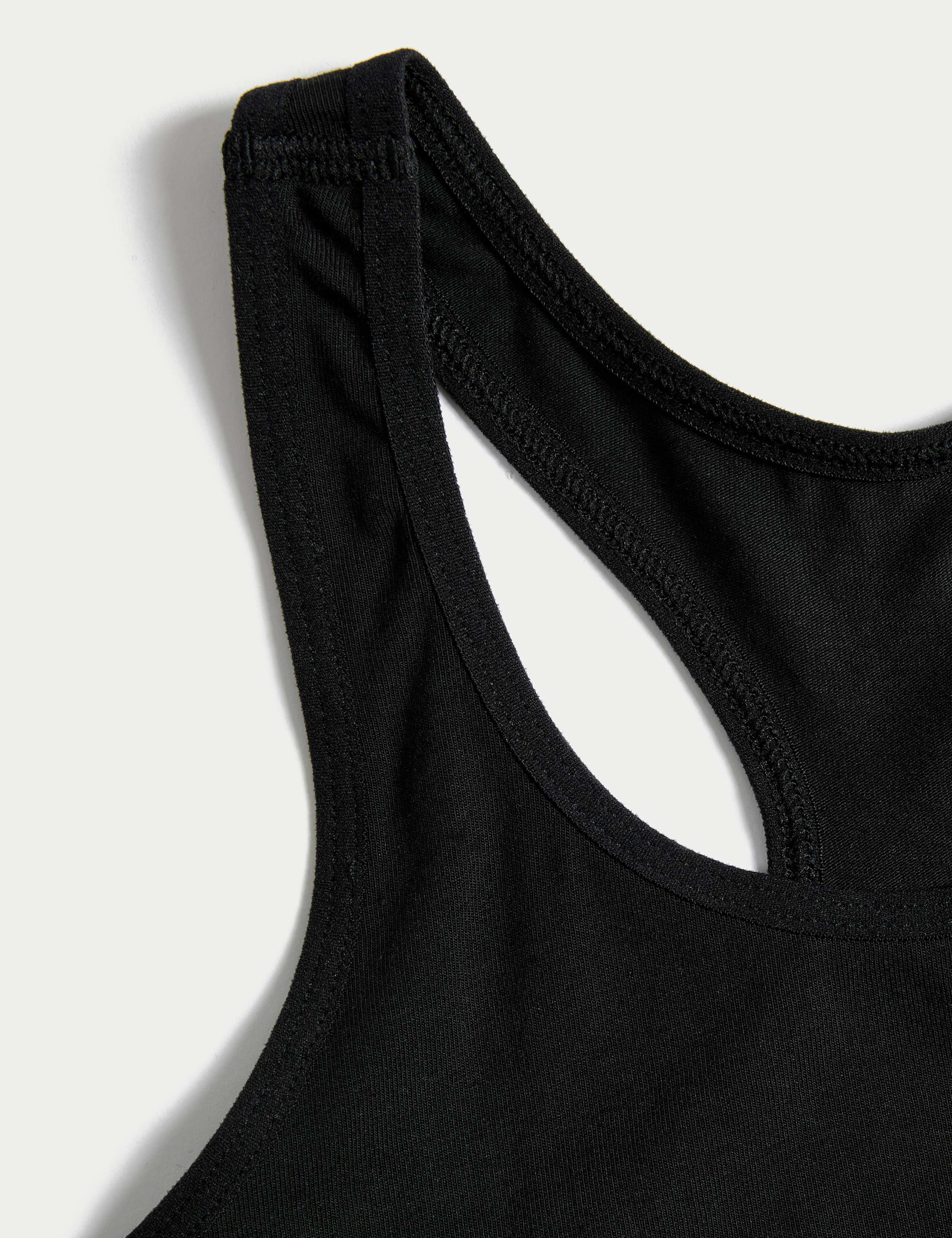 3pk Cotton with Stretch Racer Back Crop Tops (6-16 Yrs) 3 of 3