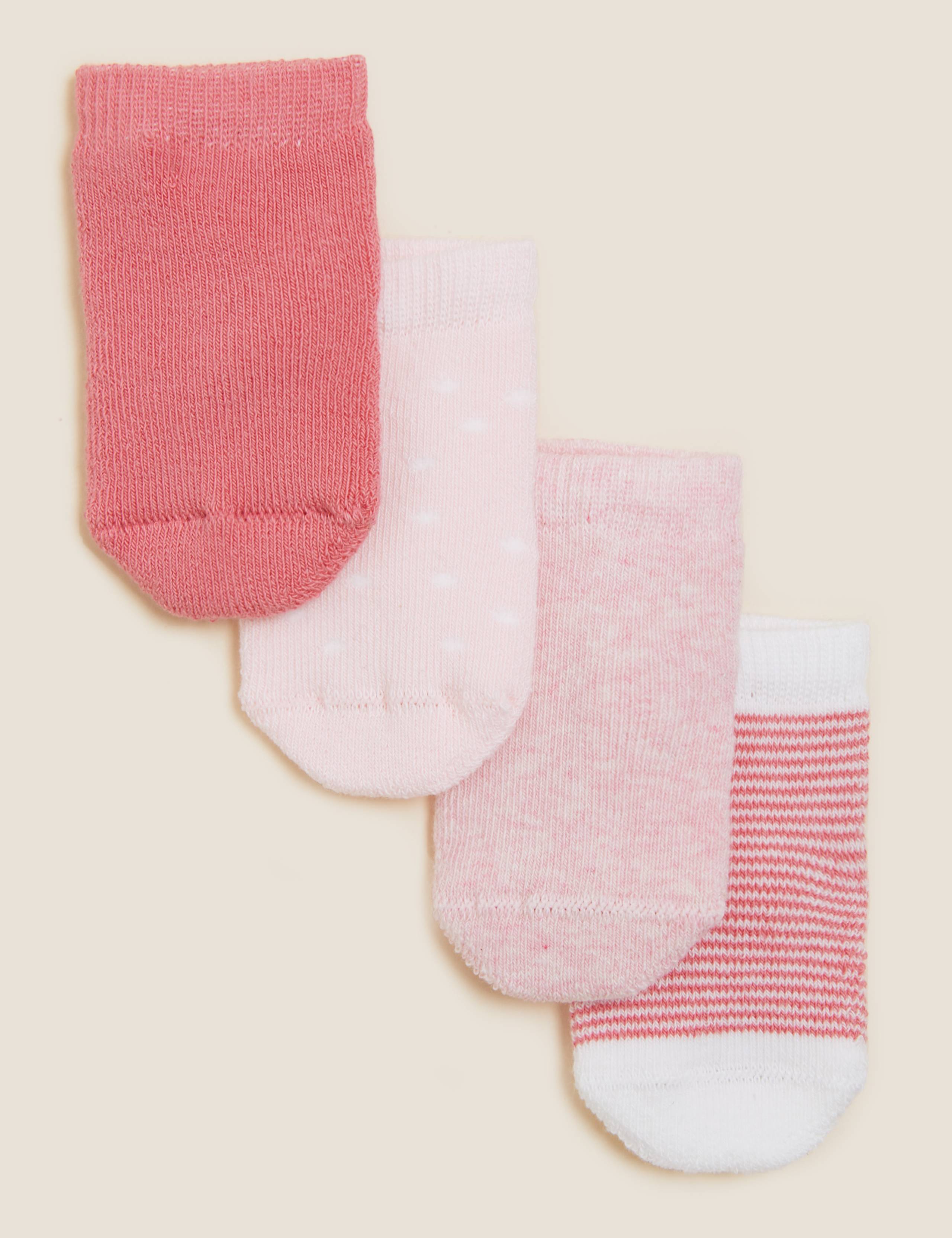 4pk Cotton Rich Terry Baby Socks (7lbs - 24 Mths) 1 of 1