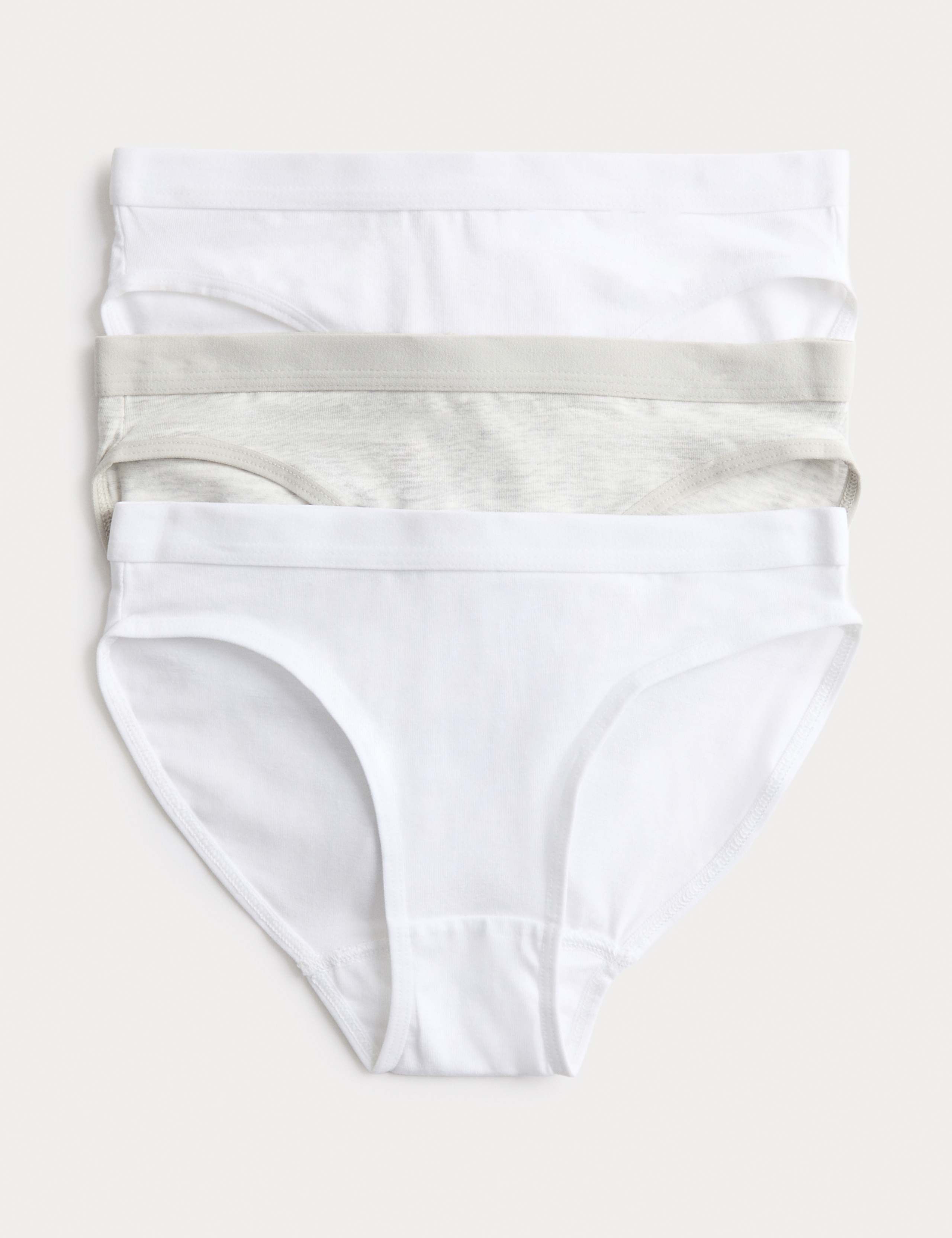 3pk Cotton with Stretch Bikini Knickers (6-16 Yrs) 1 of 2