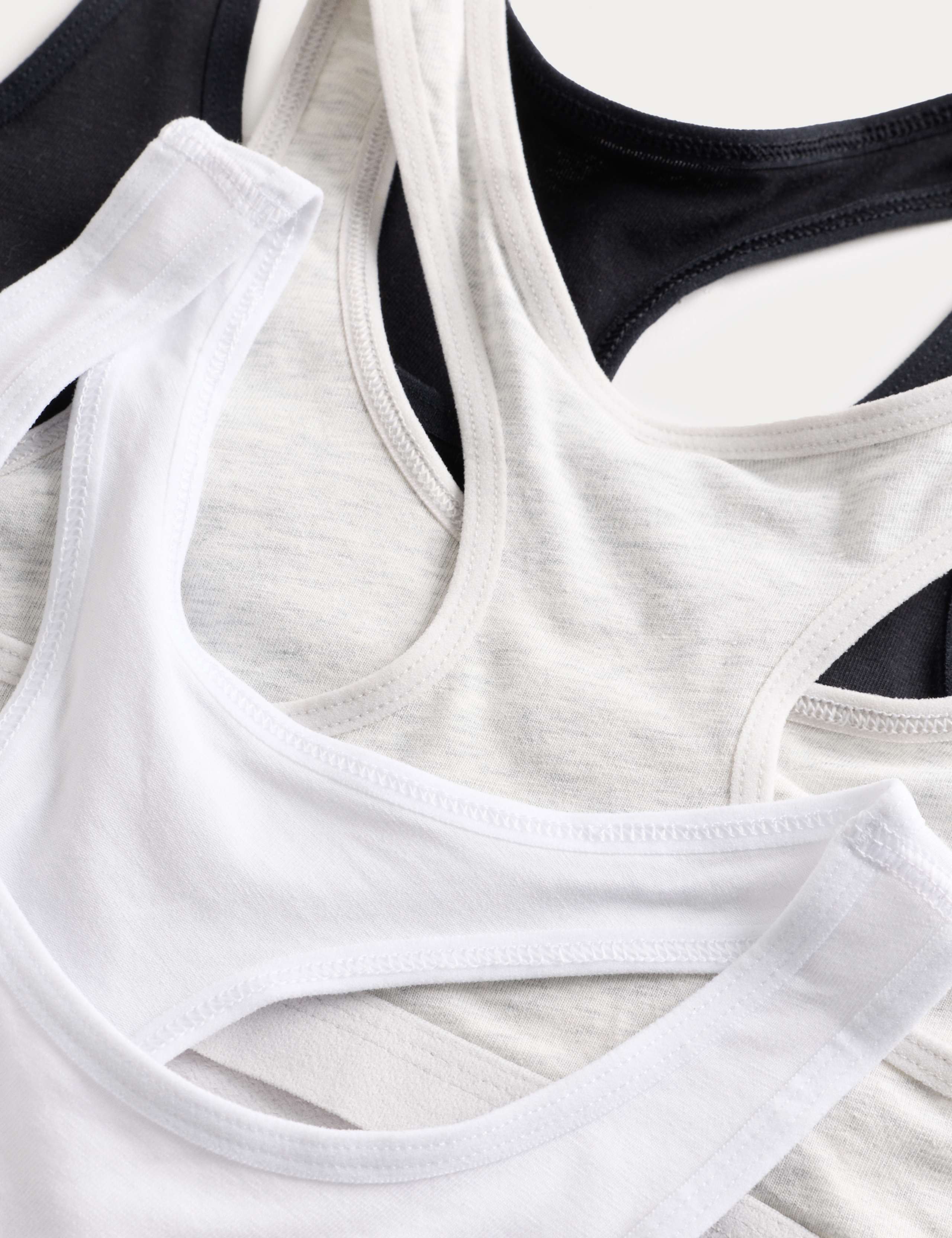 3pk Cotton with Stretch Racer Crop Tops (6-16 Yrs) 2 of 2