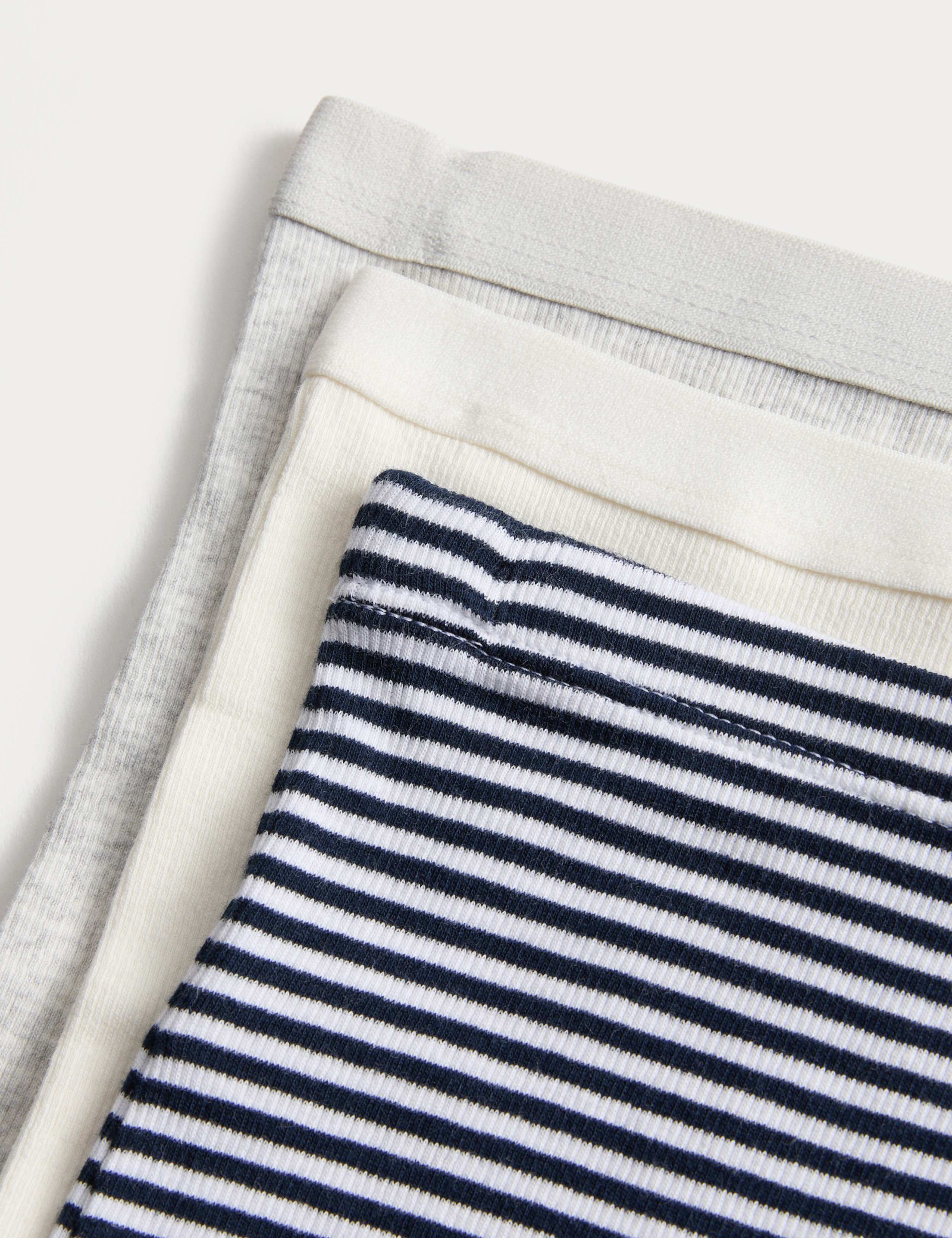 3 Pack Cotton with Stretch Striped Ribbed Boxers (6-16 Yrs) 2 of 2