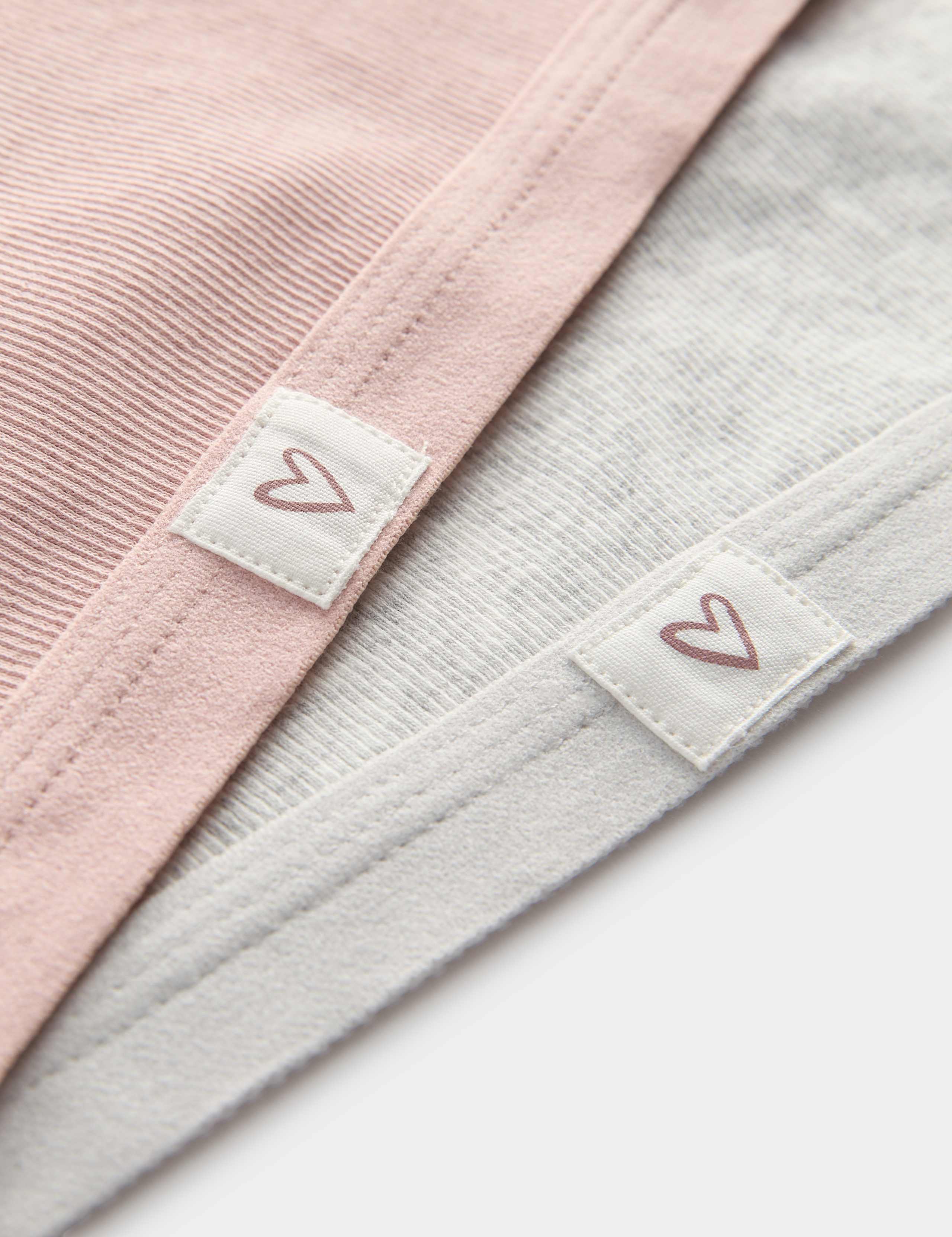 2 Pack Plain Rib Woven Heart Crop Tops (8-16 Yrs) 2 of 2