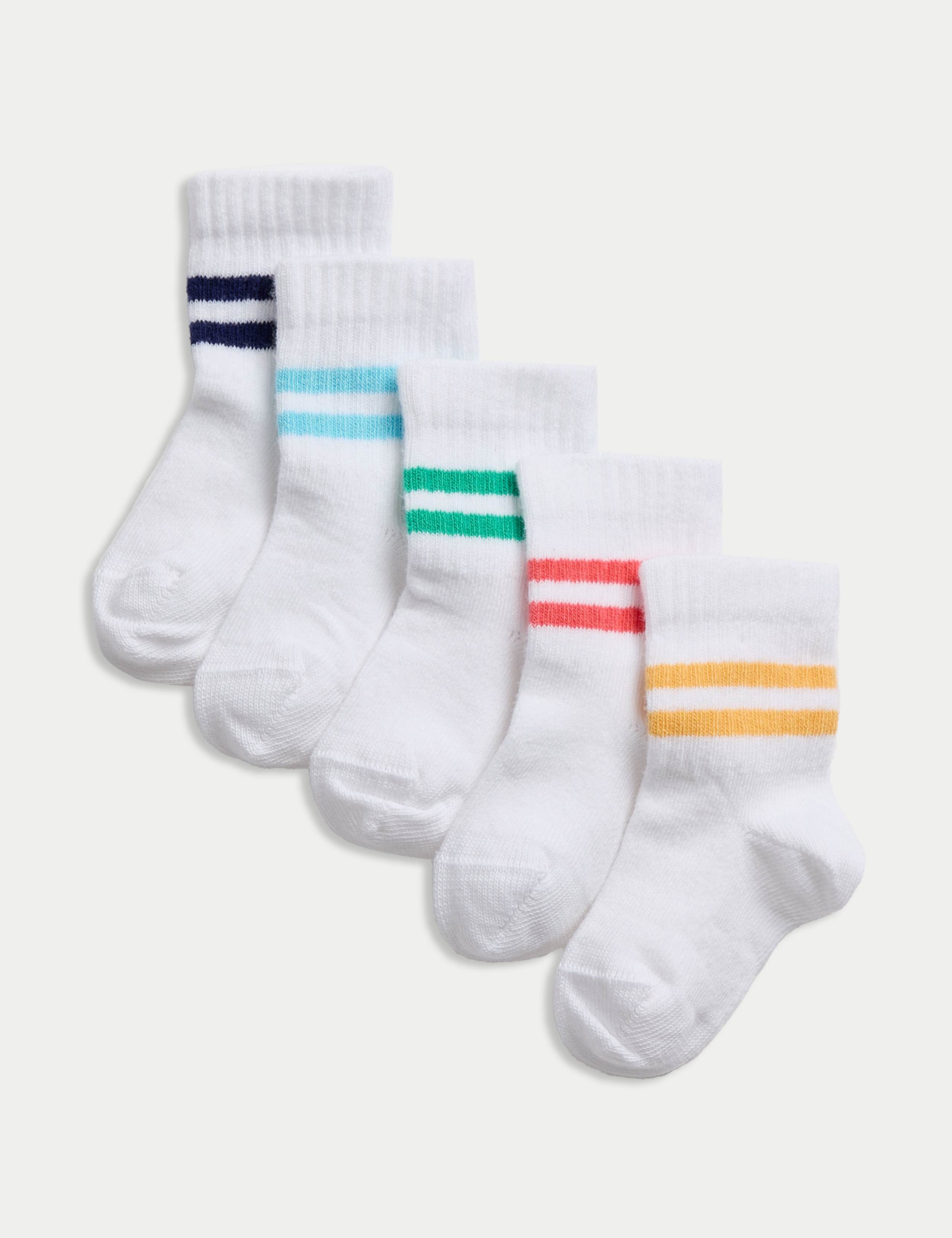 5 Pack Cotton Rich Baby Socks (0-3 Yrs) 1 of 2