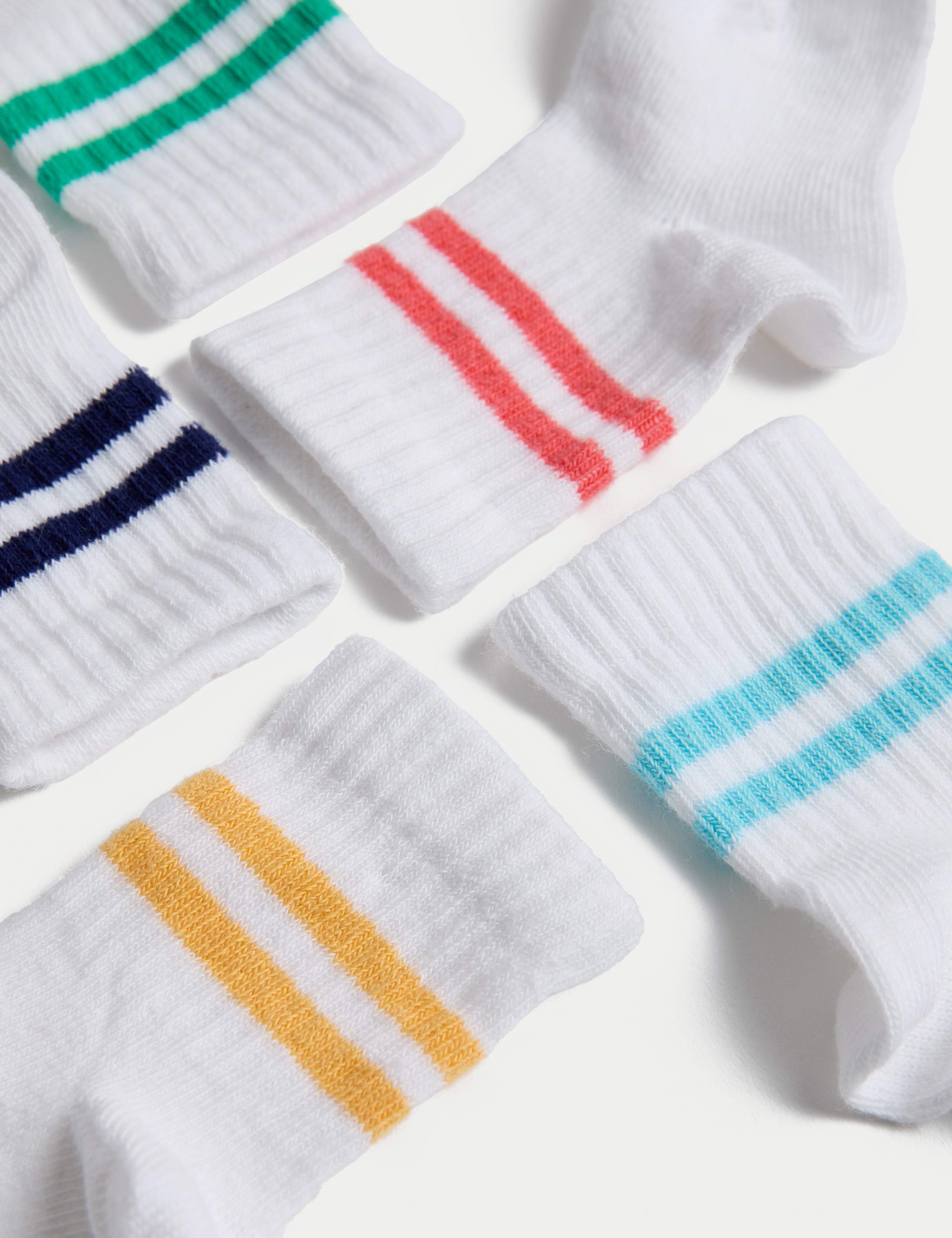 5pk Cotton Rich Baby Socks (0-3 Yrs) 2 of 2