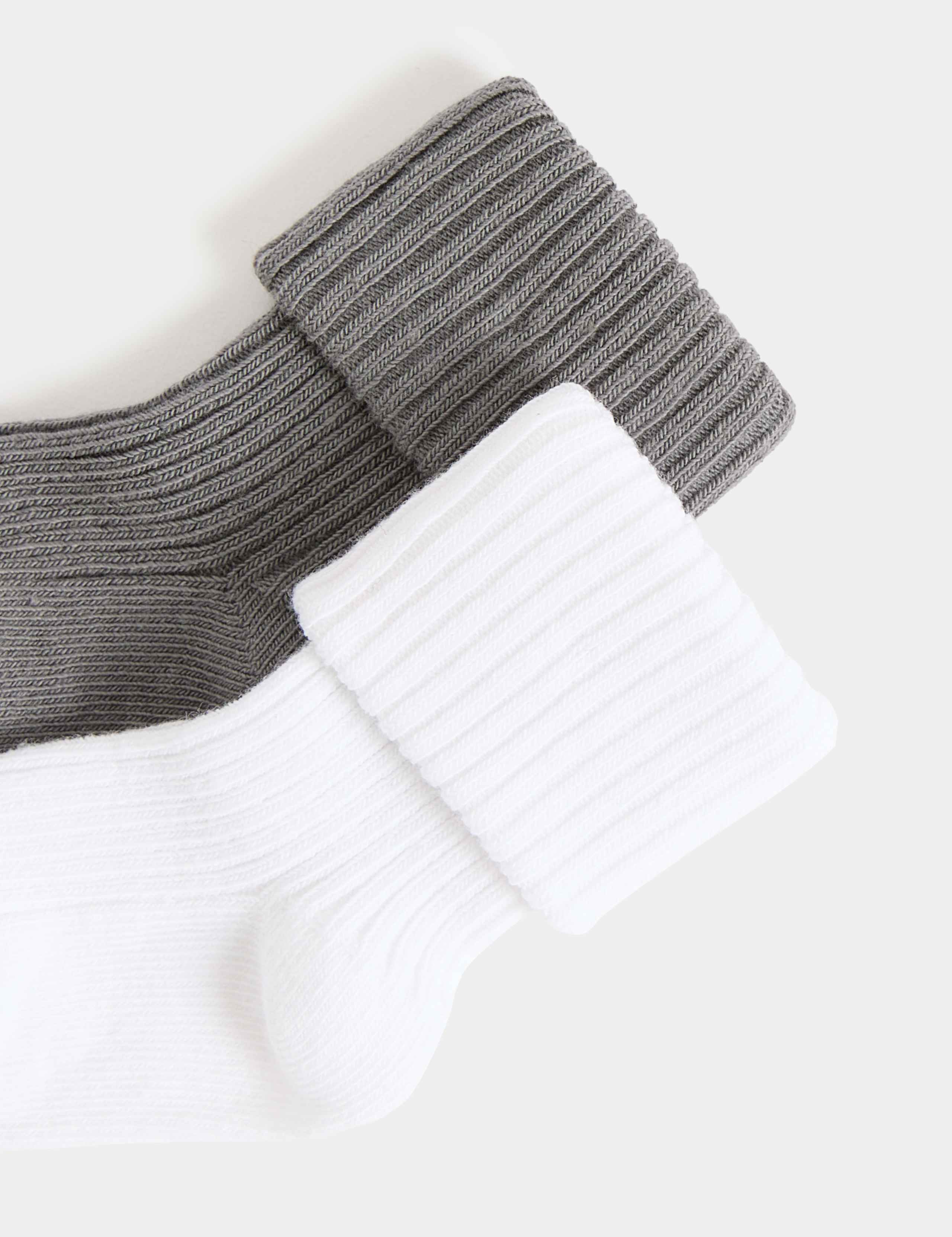 2pk Cotton Rich Ribbed Socks (7lbs-3 Yrs) 2 of 2