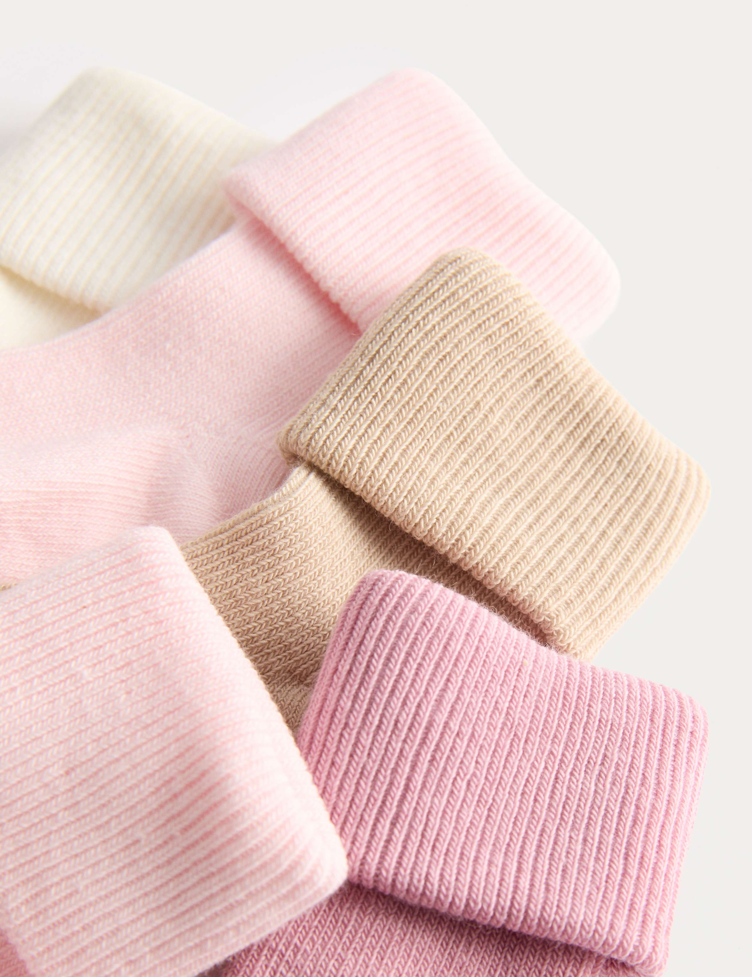5pk Cotton Rich Ribbed Baby Socks (0-2 Yrs) 2 of 2