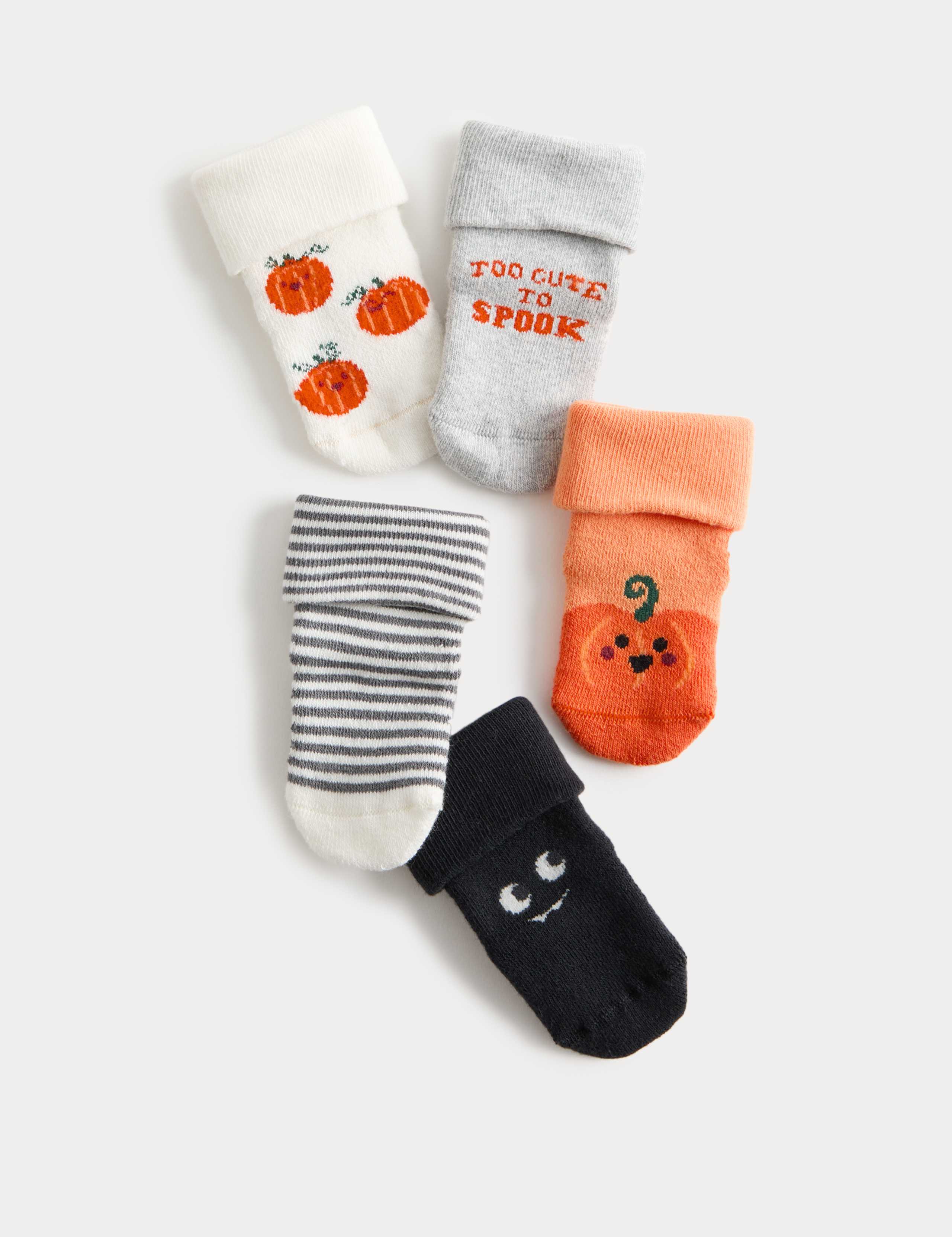 5pk Cotton Rich Halloween Socks (0-3Yrs) 1 of 2