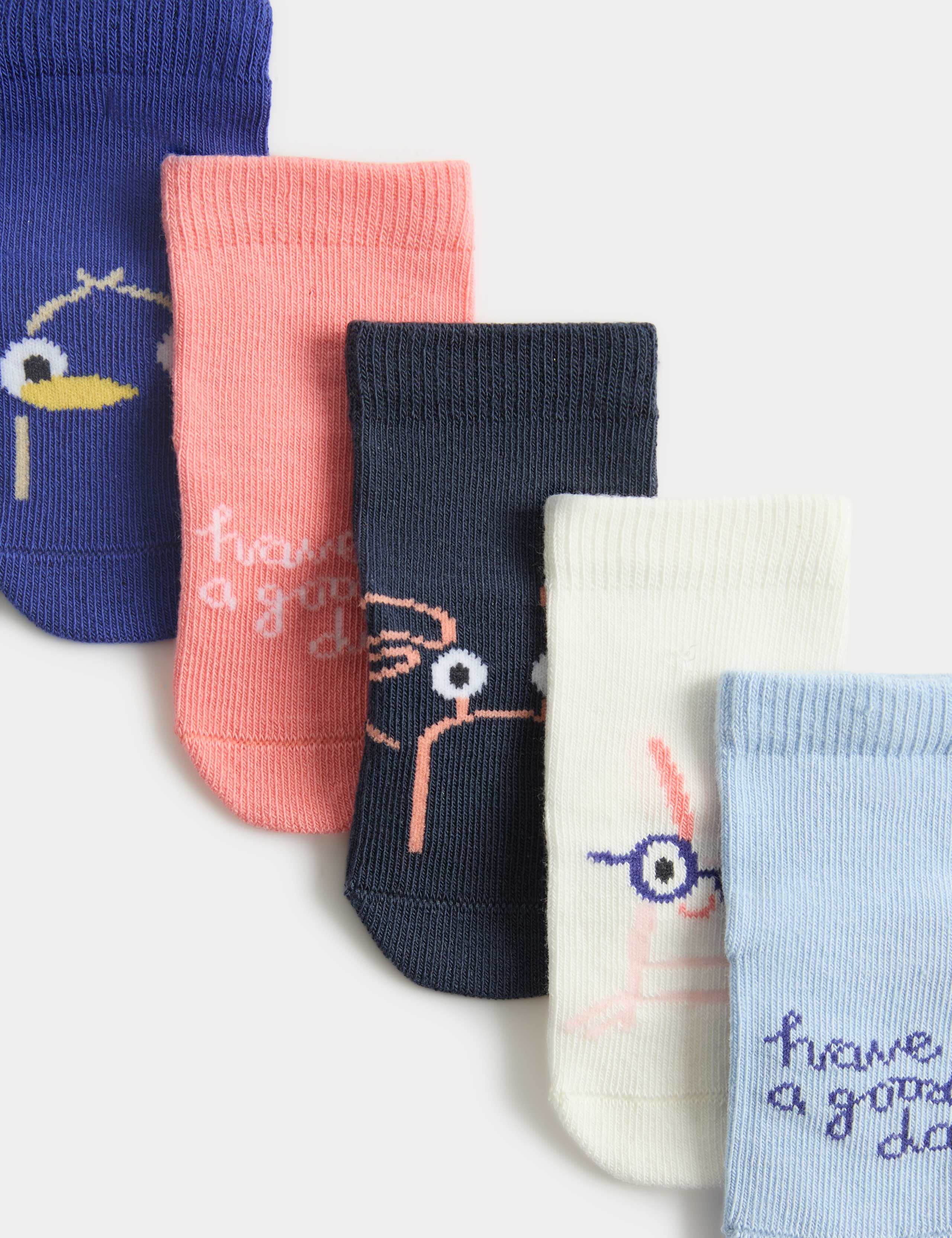 5 Pack Cotton Rich Baby Socks (0-2 Yrs) 2 of 2