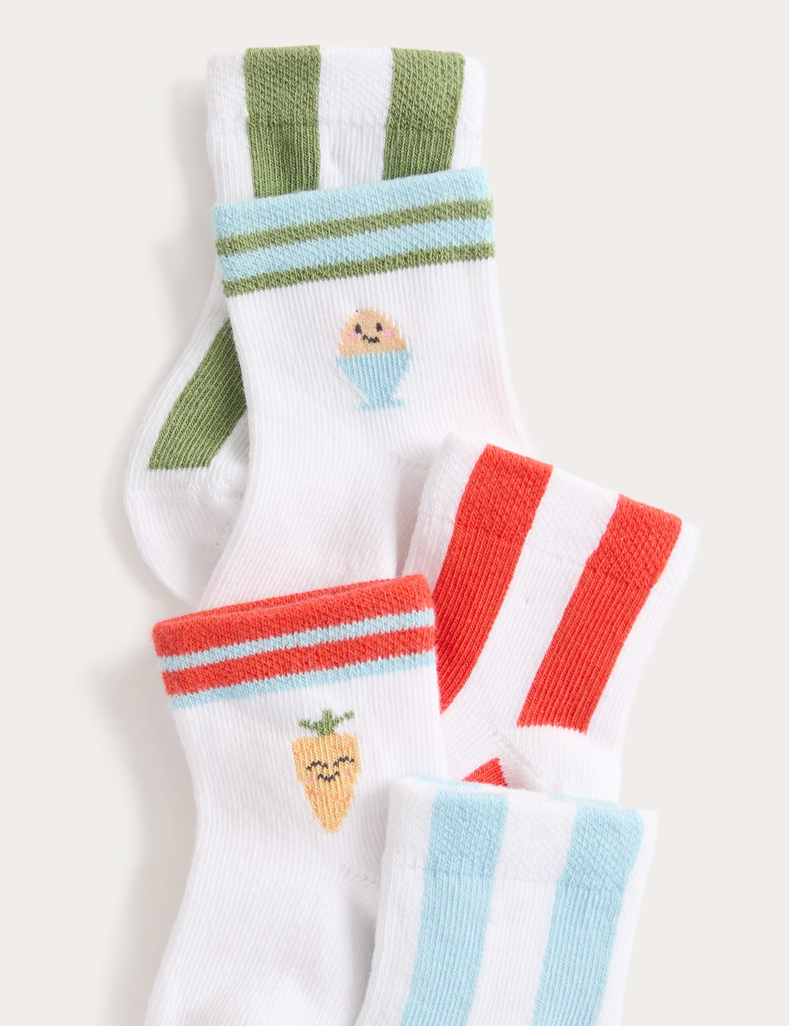 5 Pack Cotton Rich Striped Baby Socks (0-24 Months) 2 of 2