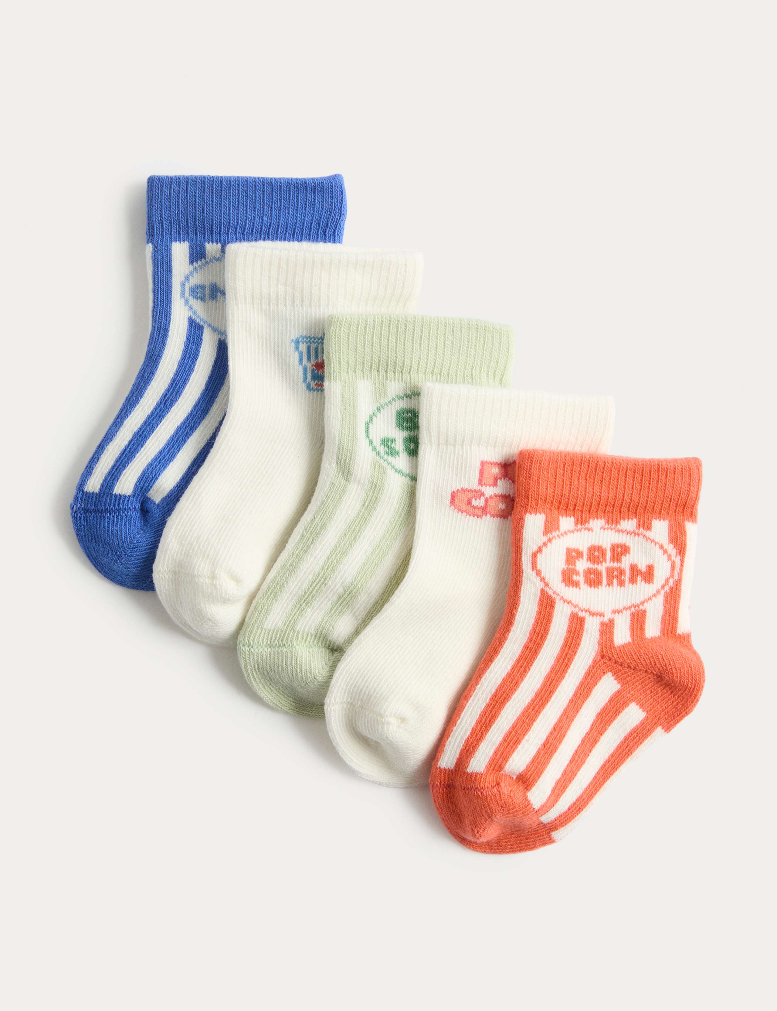 5 Pack Cotton Rich Baby Socks (7lbs-24 Mths) 1 of 2