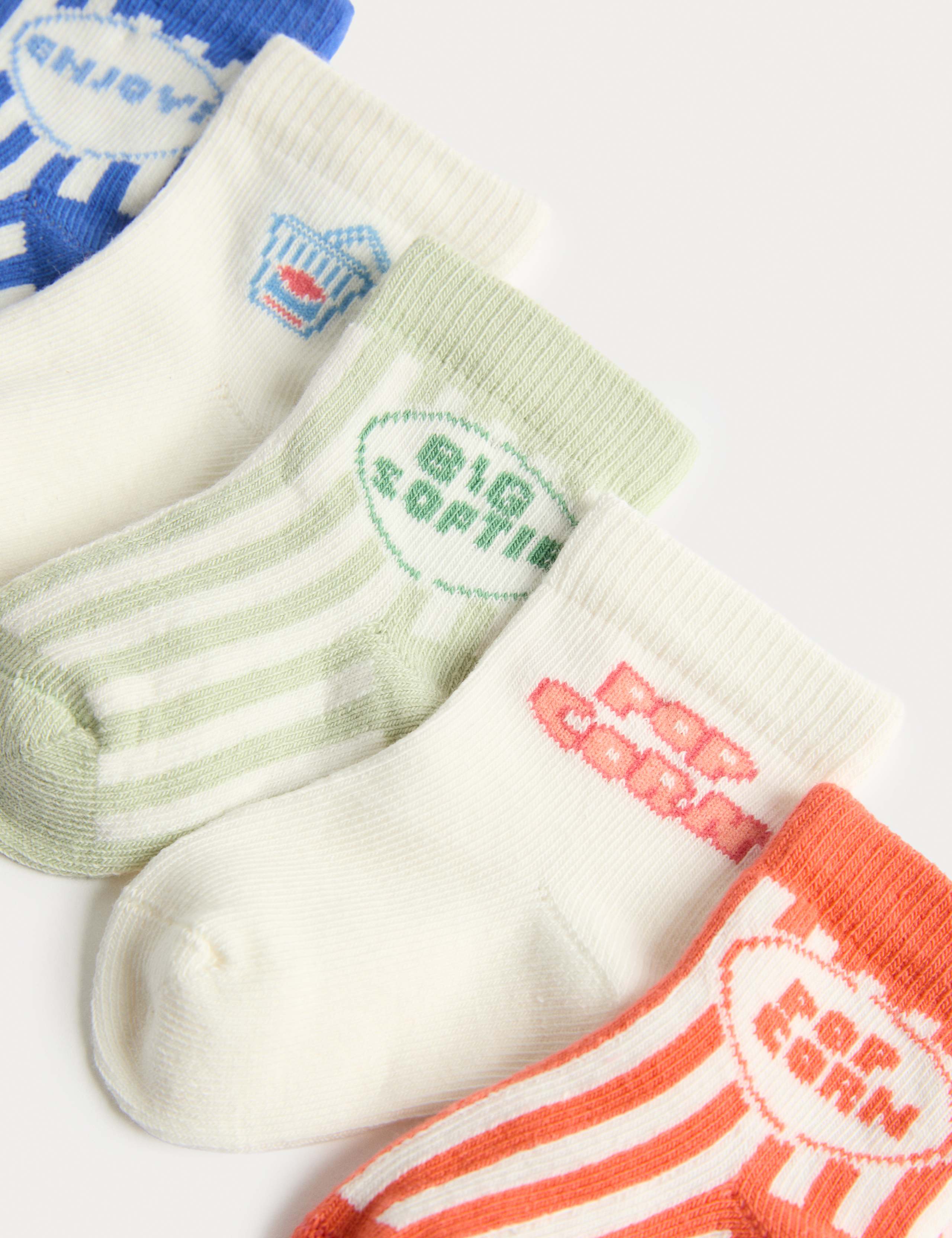 5 Pack Cotton Rich Baby Socks (7lbs-2 Yrs) 2 of 2