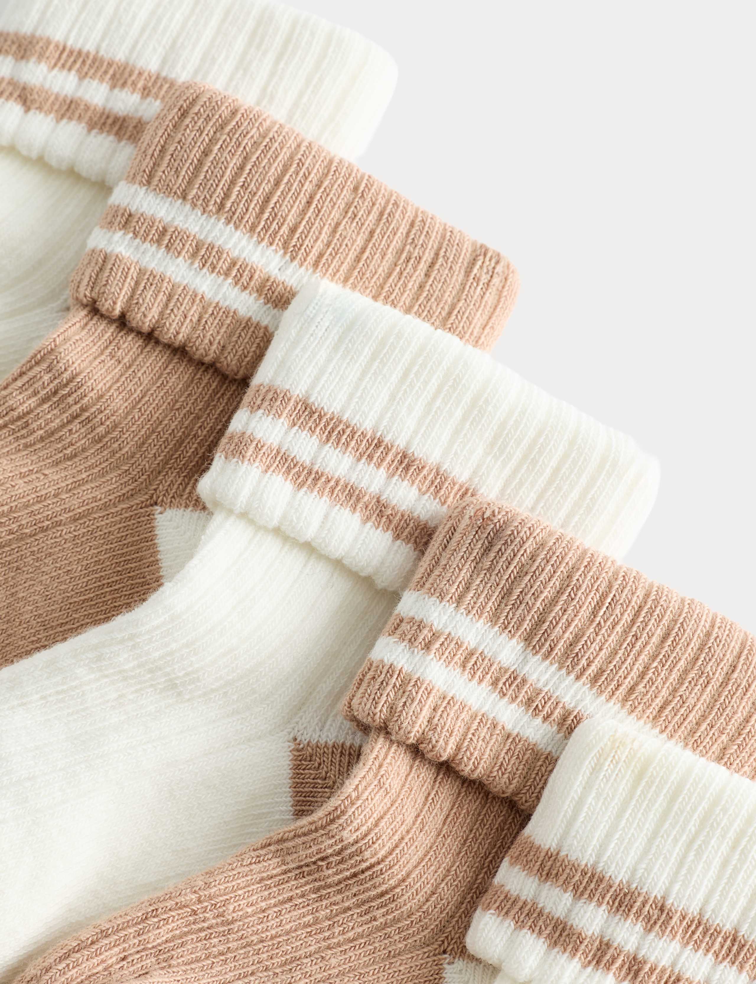 5 Pack Cotton Rich Striped Baby Socks (0-3 Years) 2 of 2