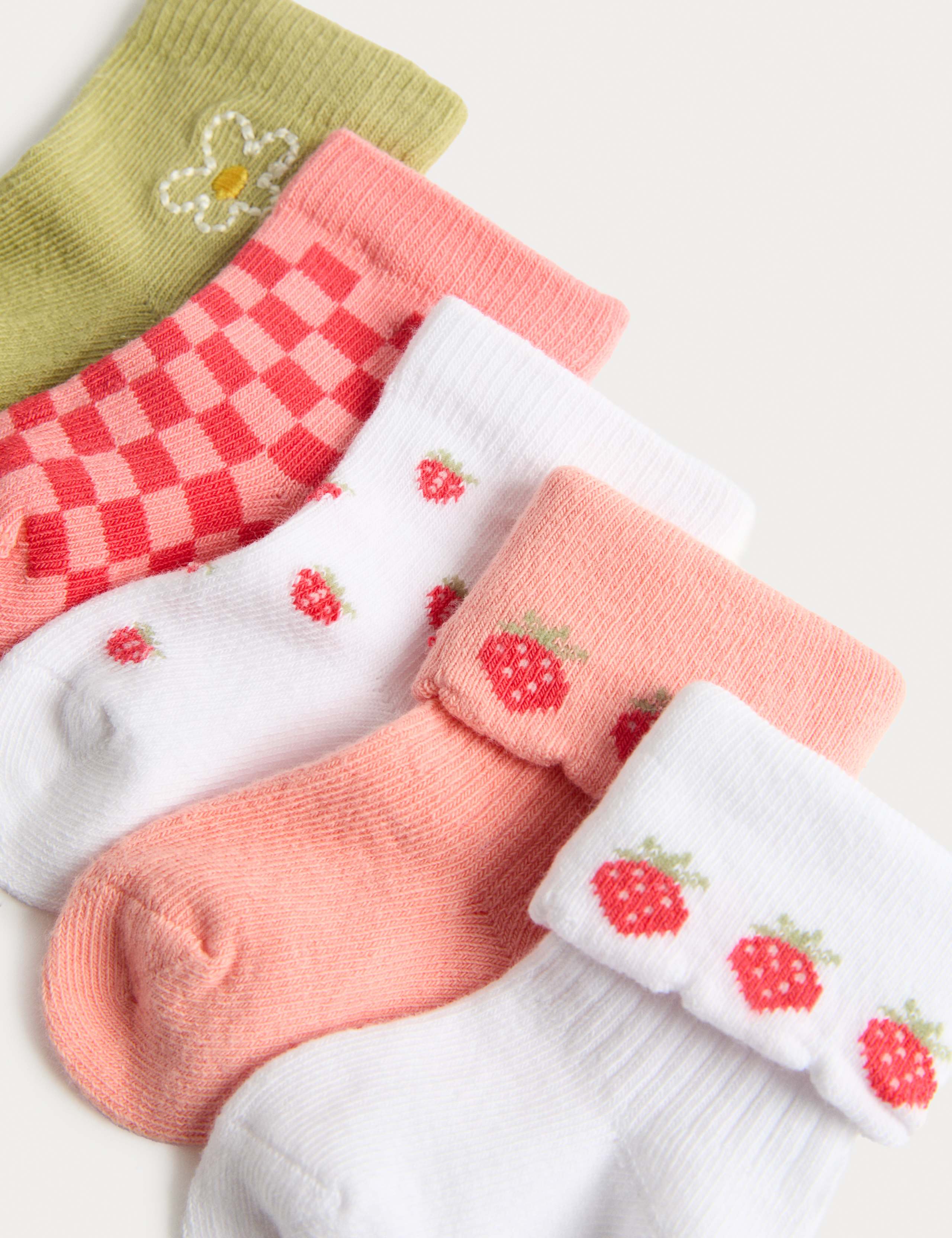 5 Pack Cotton Rich Baby Socks (0-2 Yrs) 2 of 2