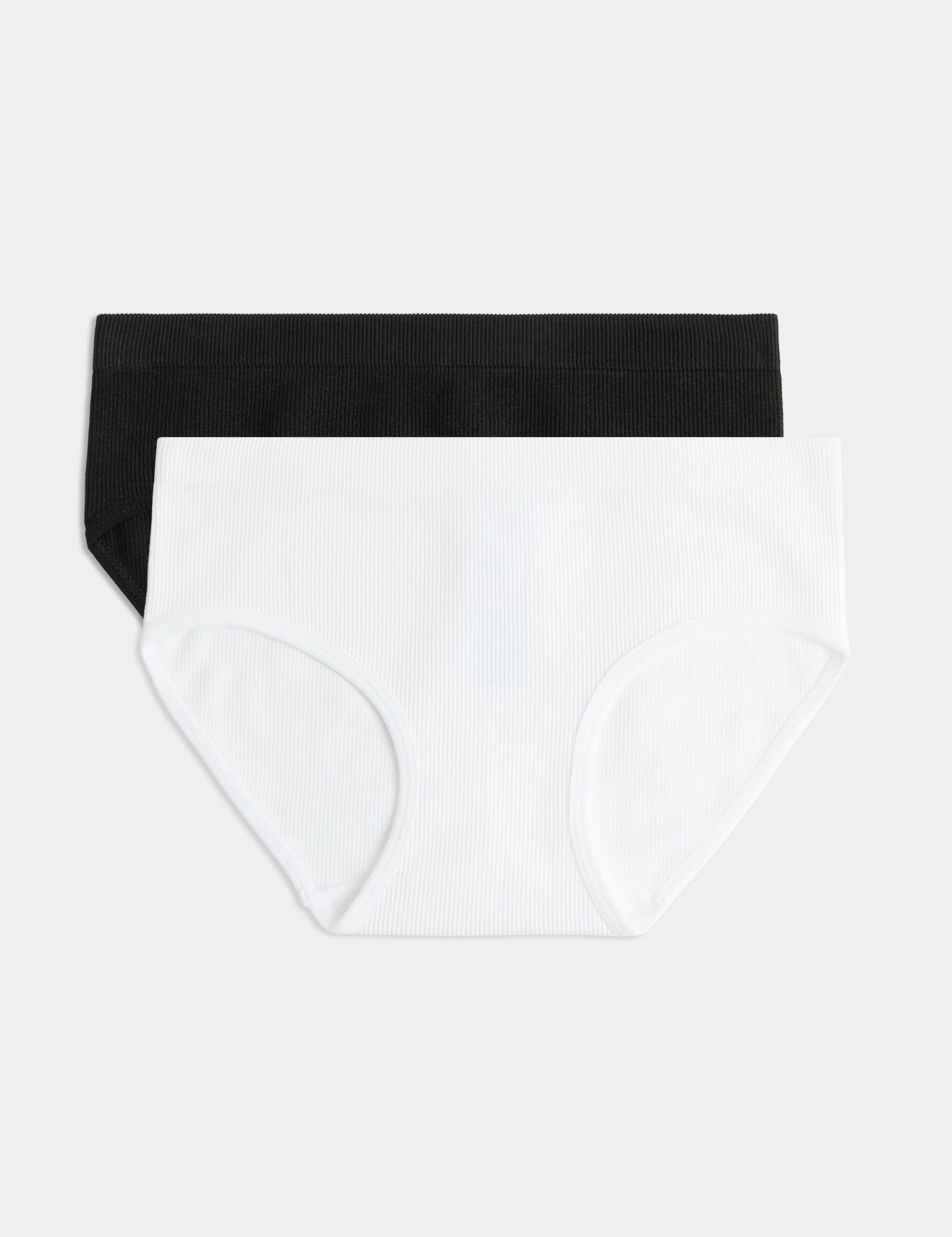 2 Pack Seam Free Ribbed Bikini Knickers (9-16 Yrs) 1 of 1