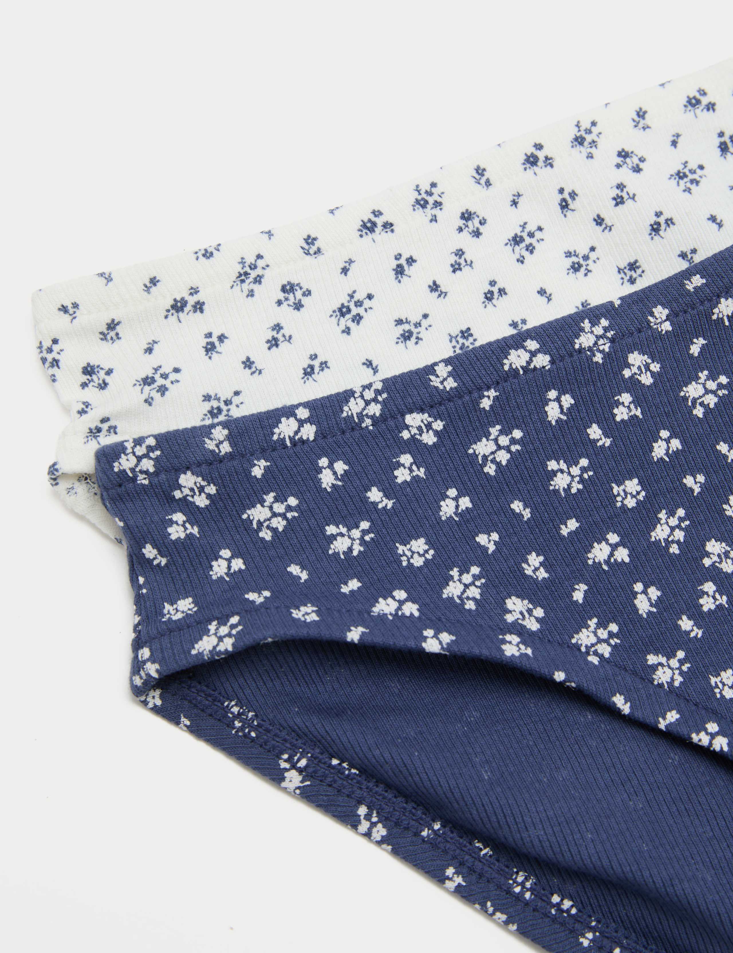 2 Pack Cotton with Stretch Floral Knickers (7-16 Yrs) 2 of 2