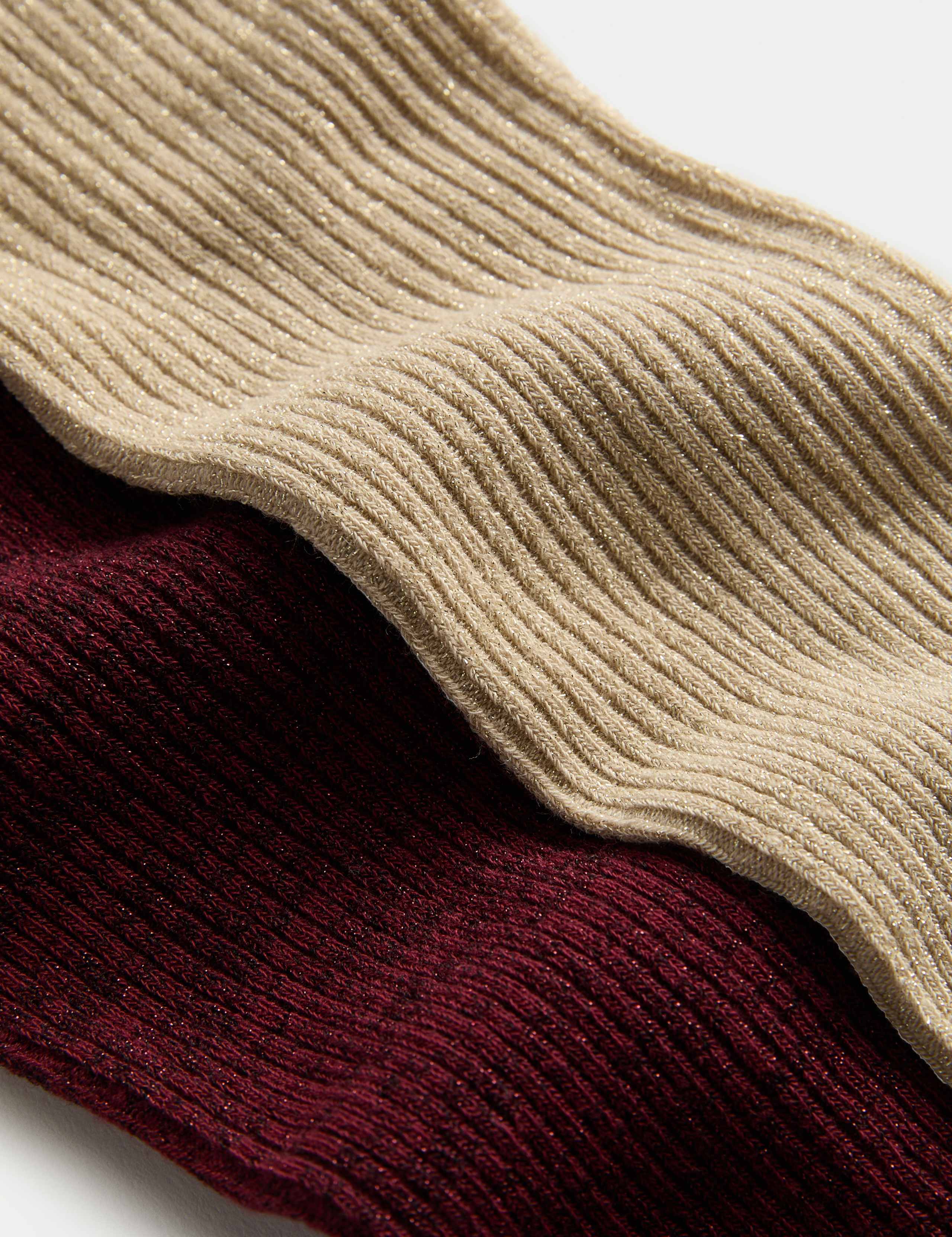 2pk Glitter Rib Tights (2-14 Yrs) 2 of 2