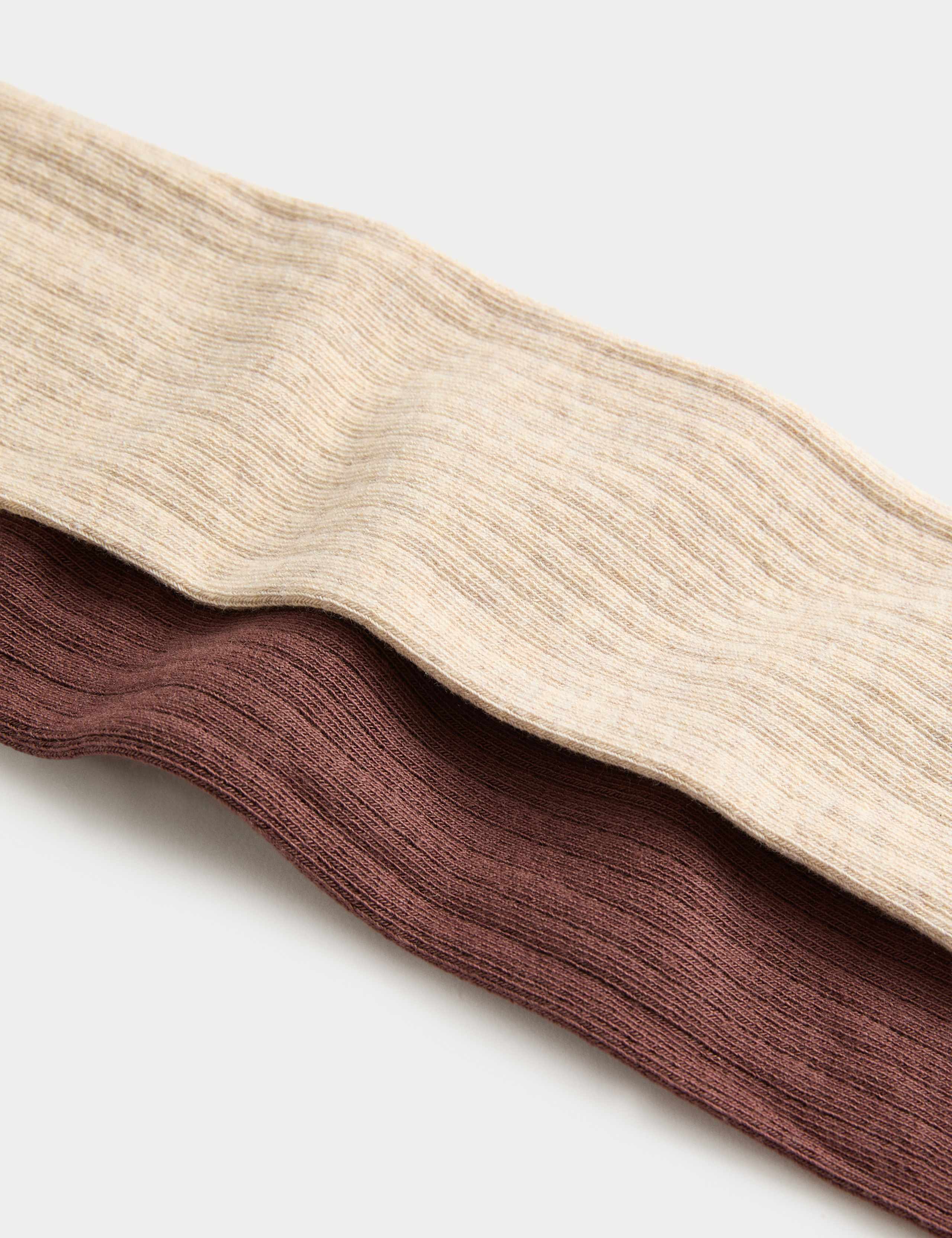 2 Pack Cotton Rich Ribbed Tights (2-14 Years) 2 of 2