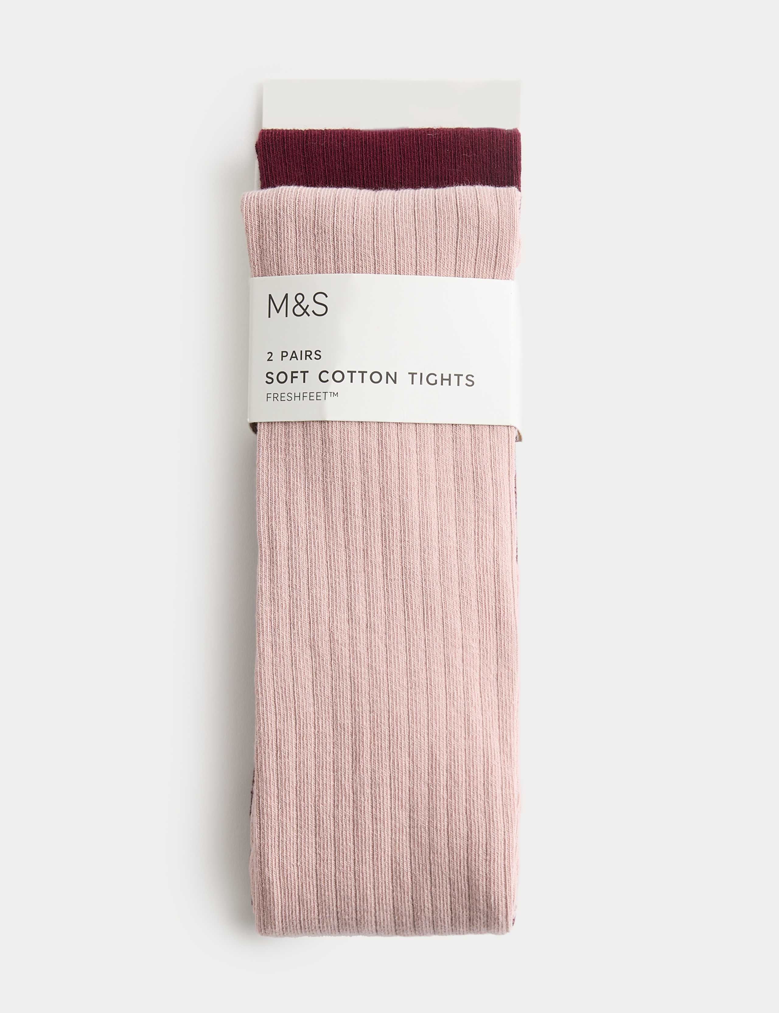 2 Pack Cotton Rich Ribbed Tights (2-14 Years) 1 of 2