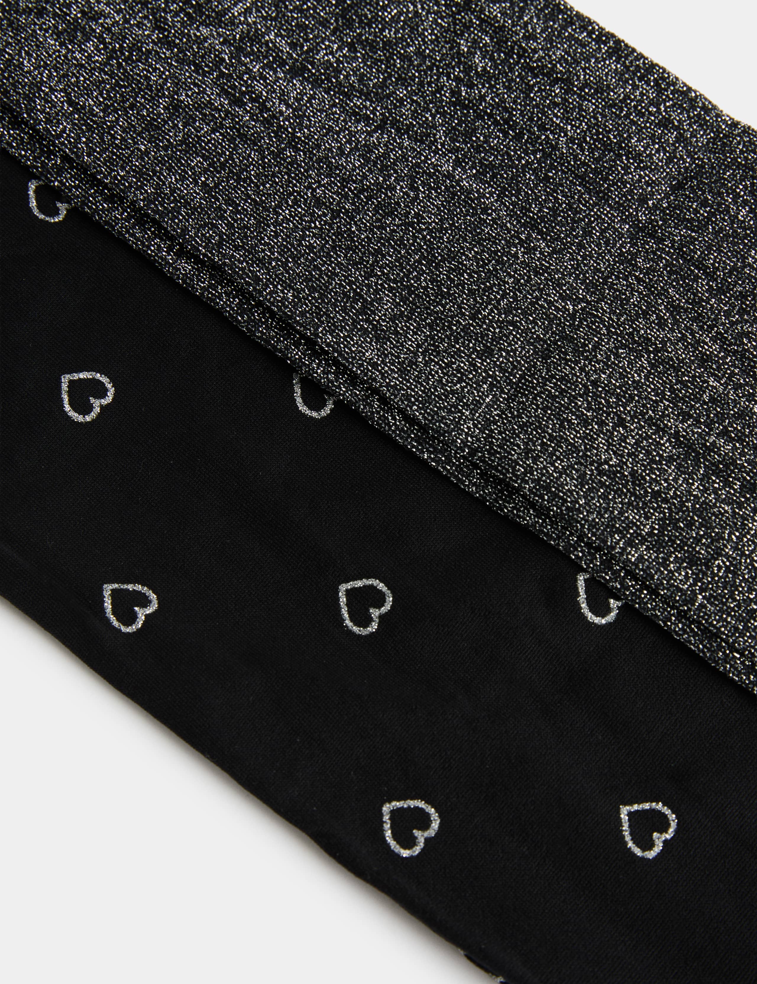 2 Pack Black Sparkly Tights (2-14 Yrs) 2 of 3