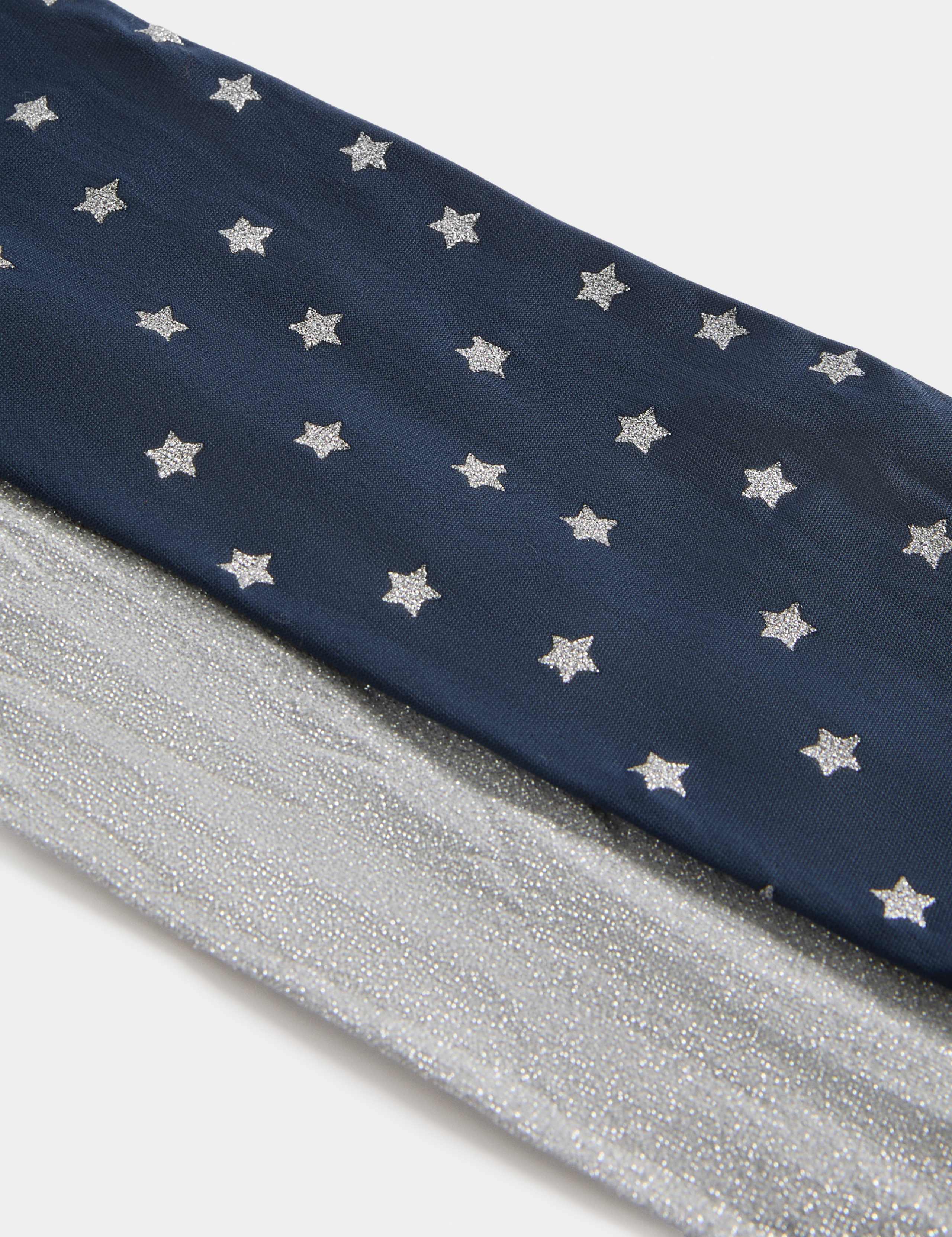 2 Pack Metallic Star Tights (2-14 Yrs) 2 of 3