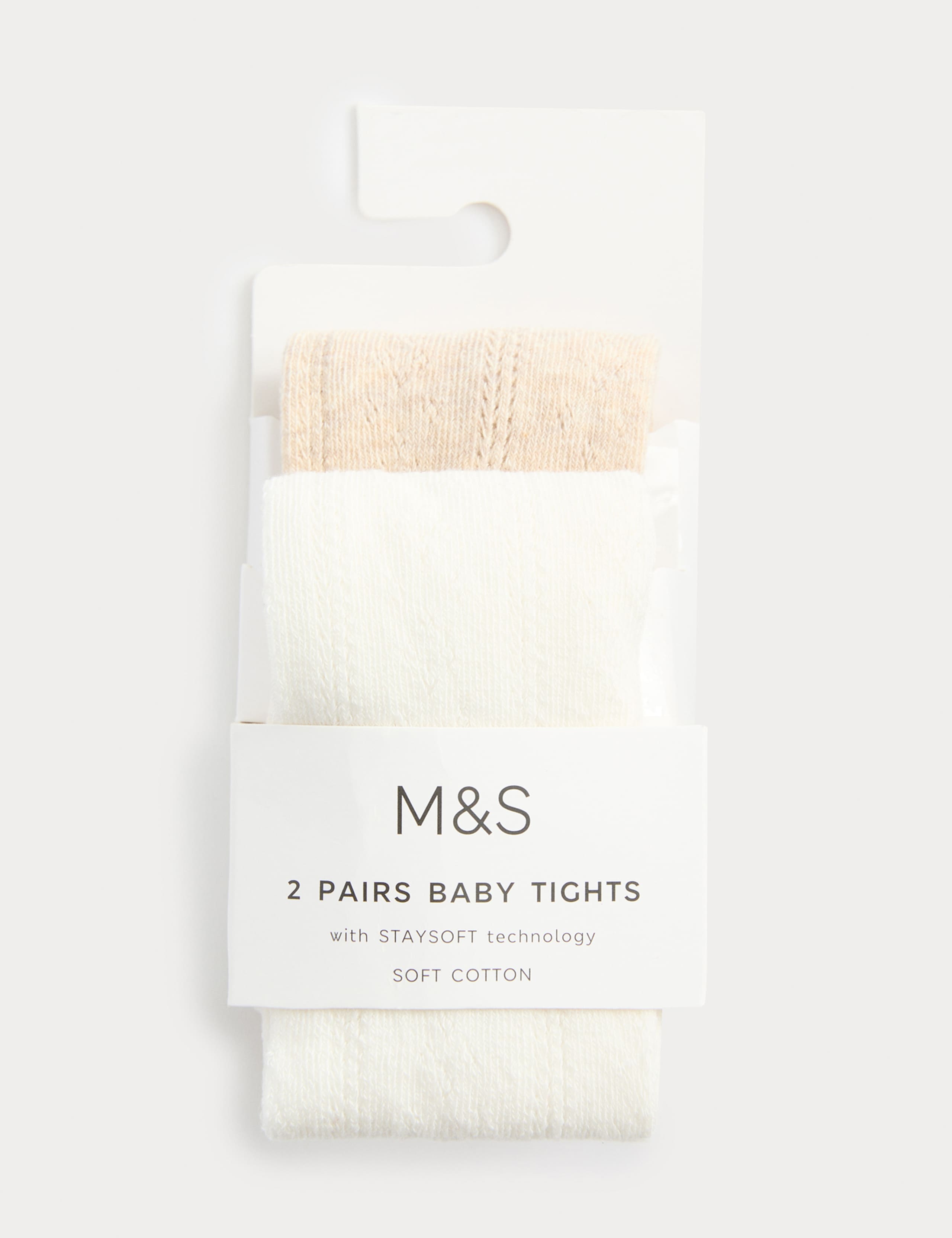 2 Pack Cotton Rich Pelerine Baby Tights (0 Mths-3 Yrs) 1 of 2