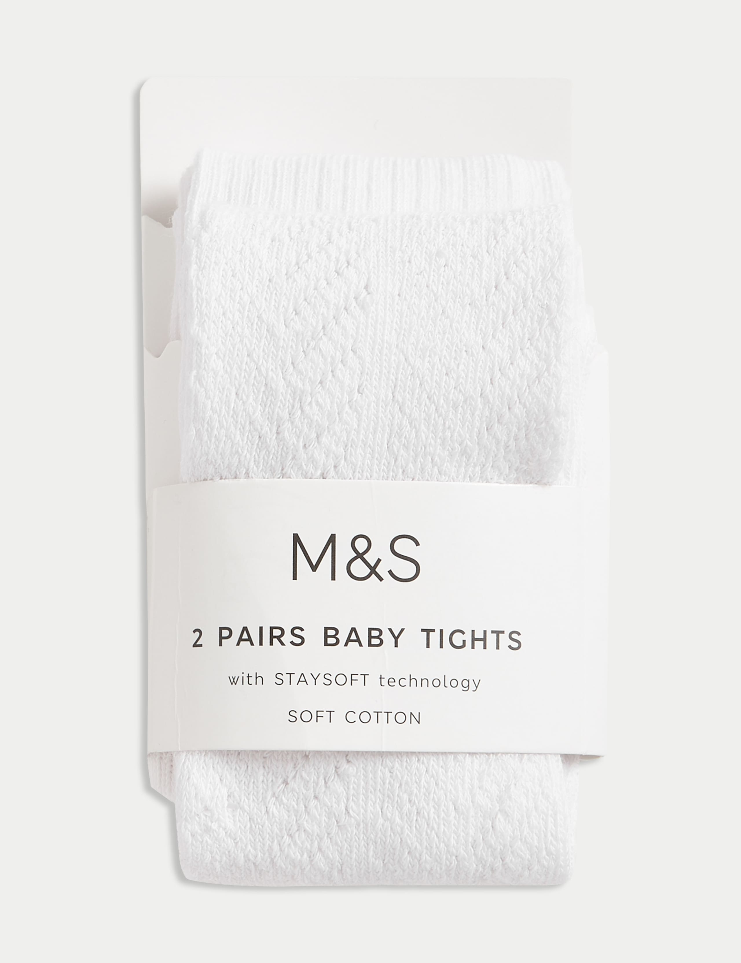 2 Pack Cotton Rich Ribbed Pelerine Tights (0-2 Yrs) 1 of 2