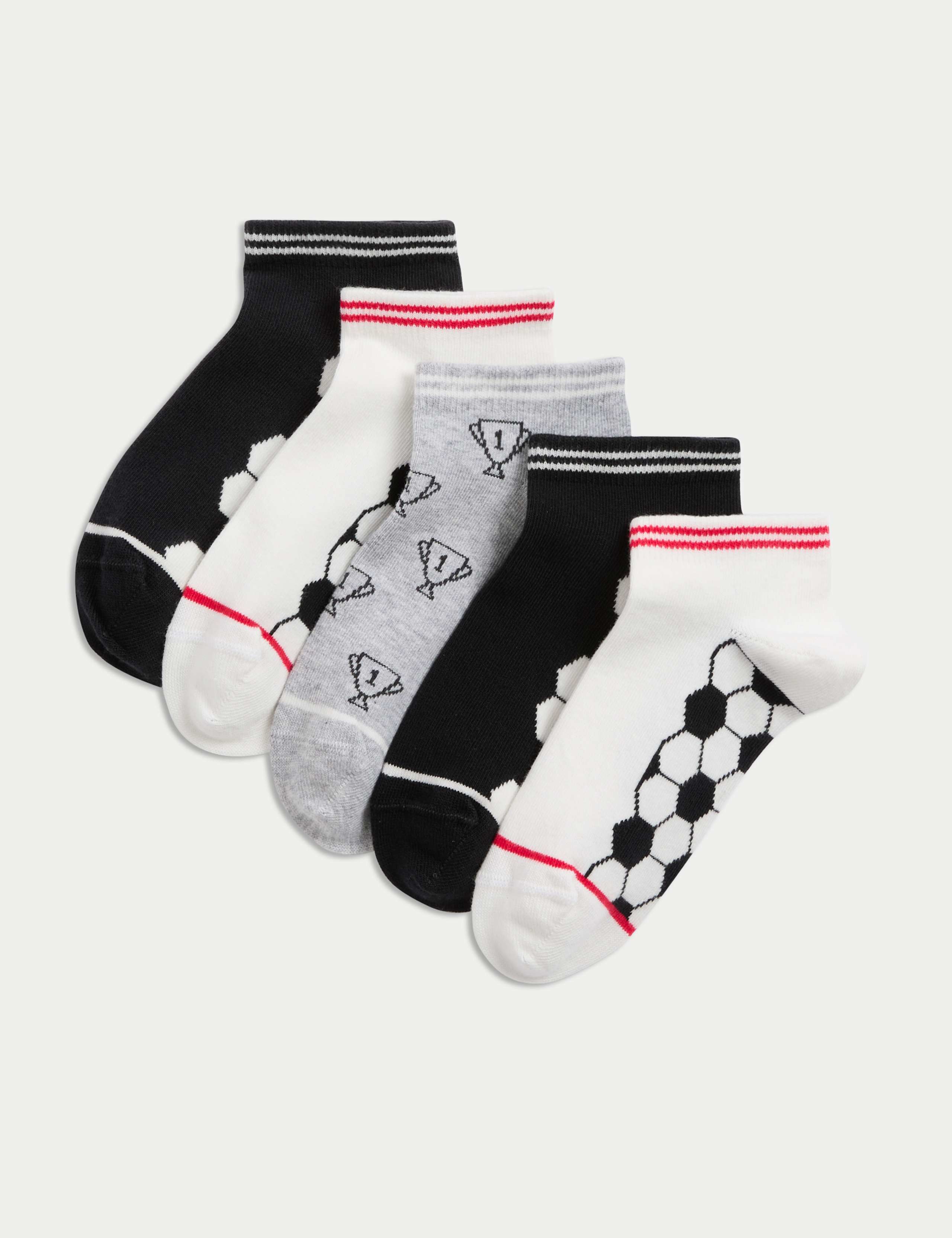 5pk Cotton Rich Football Trainer Liners™ (6 Small - 7 Large) 1 of 2