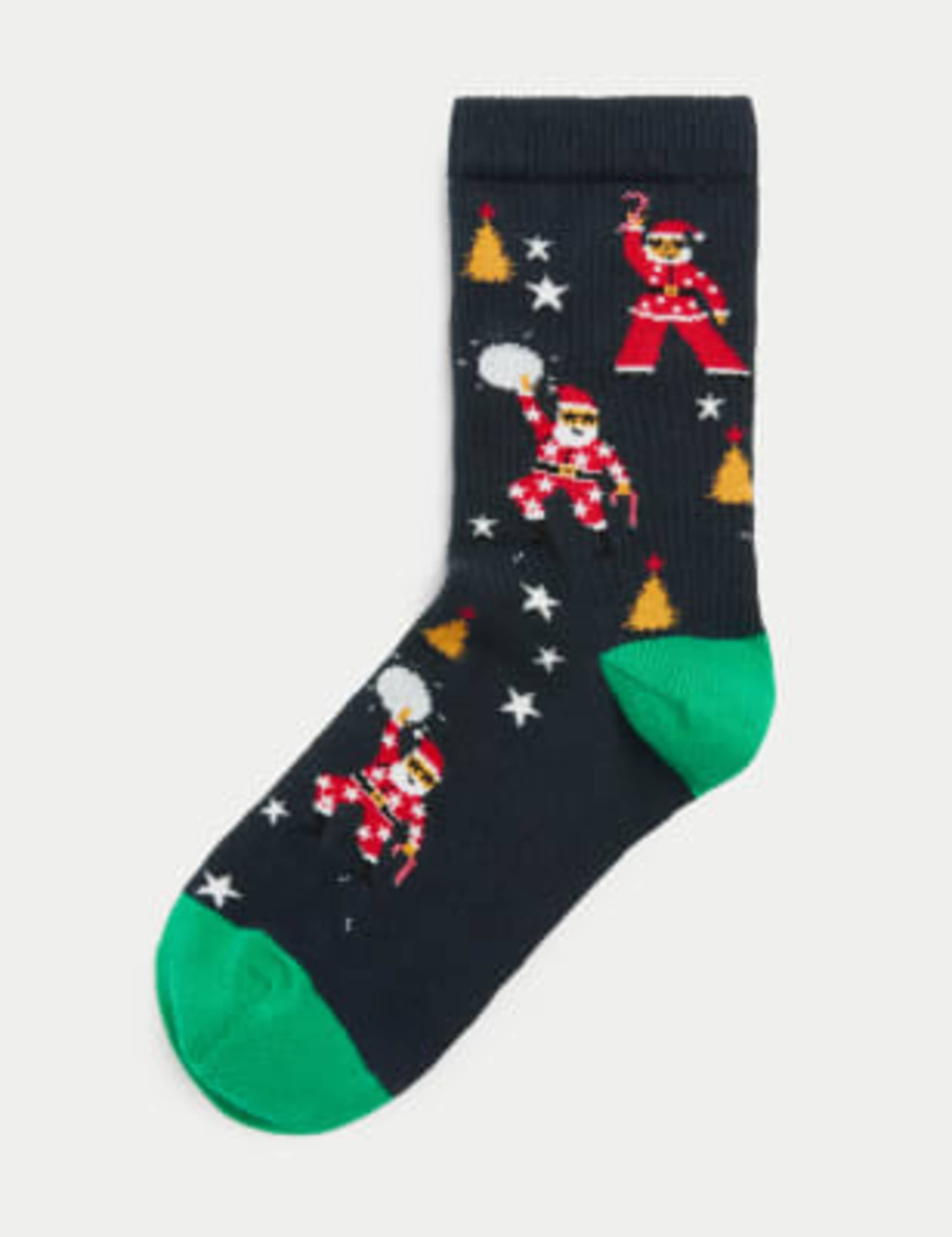 Cotton Rich Disco Santa Socks 1 of 2