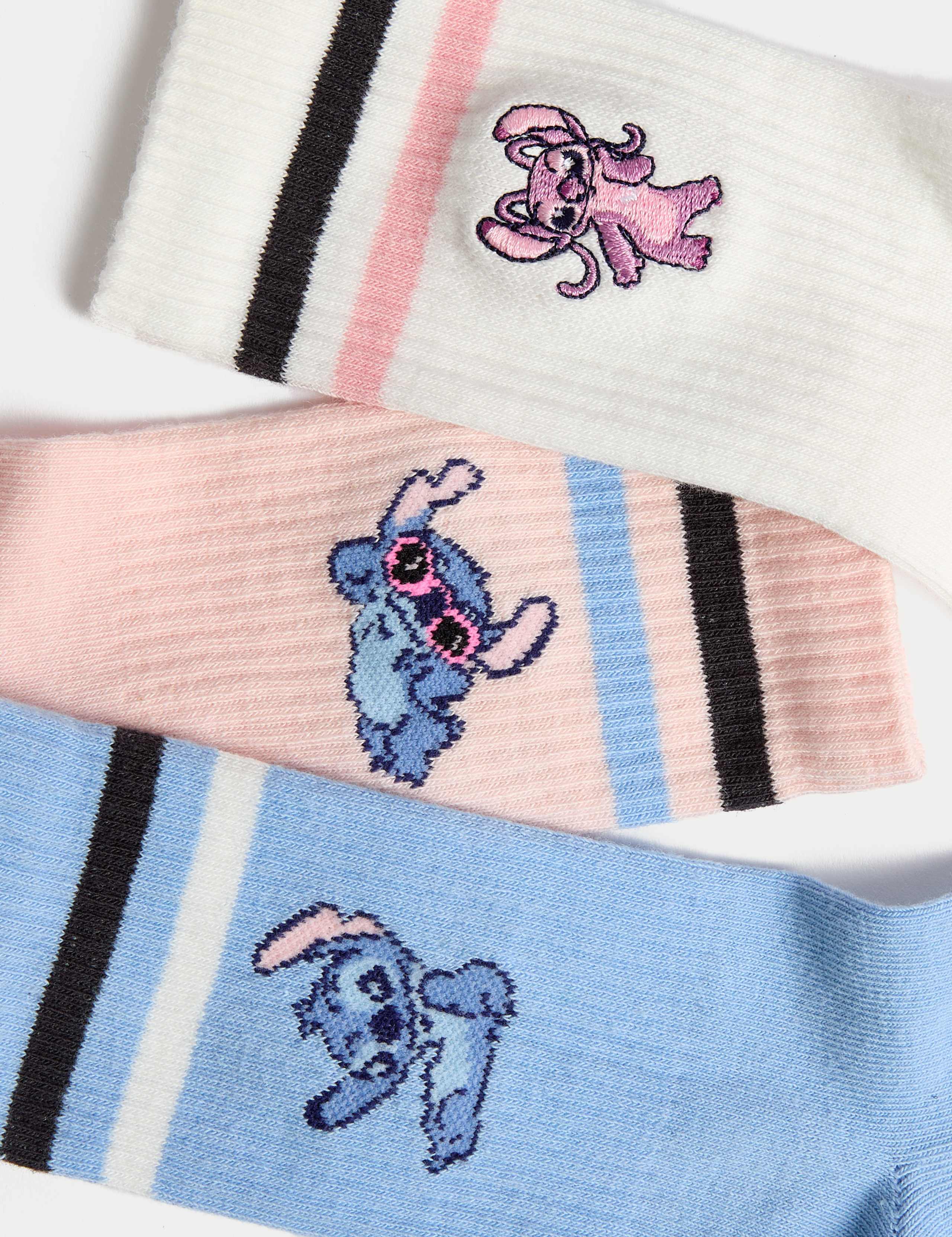 3pk Cotton Rich Lilo & Stitch™ Socks (6 Small - 7 Large) 2 of 2
