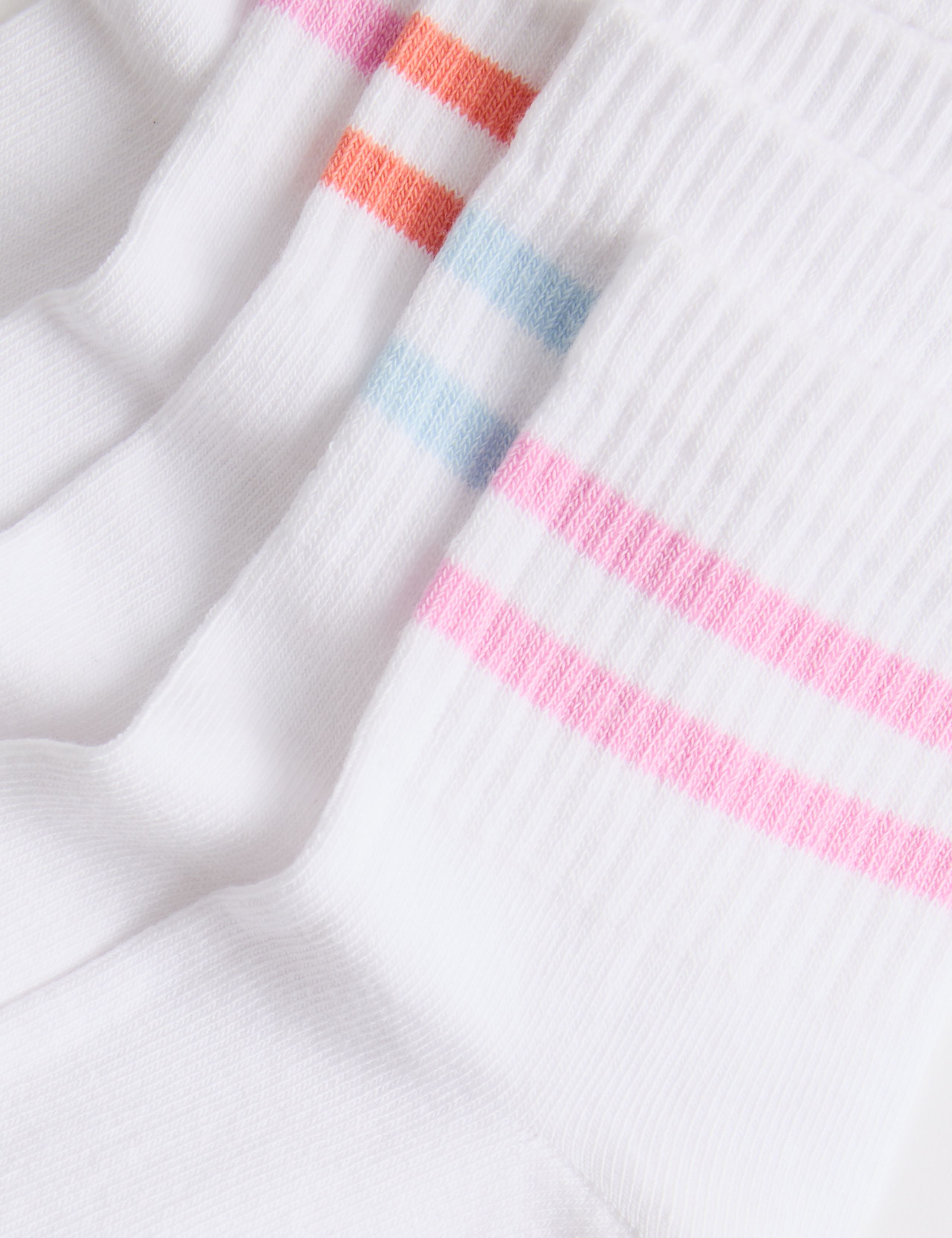 5 Pack Quarter-Length Ankle Stripe Socks (6 Small-7 Large) 2 of 2