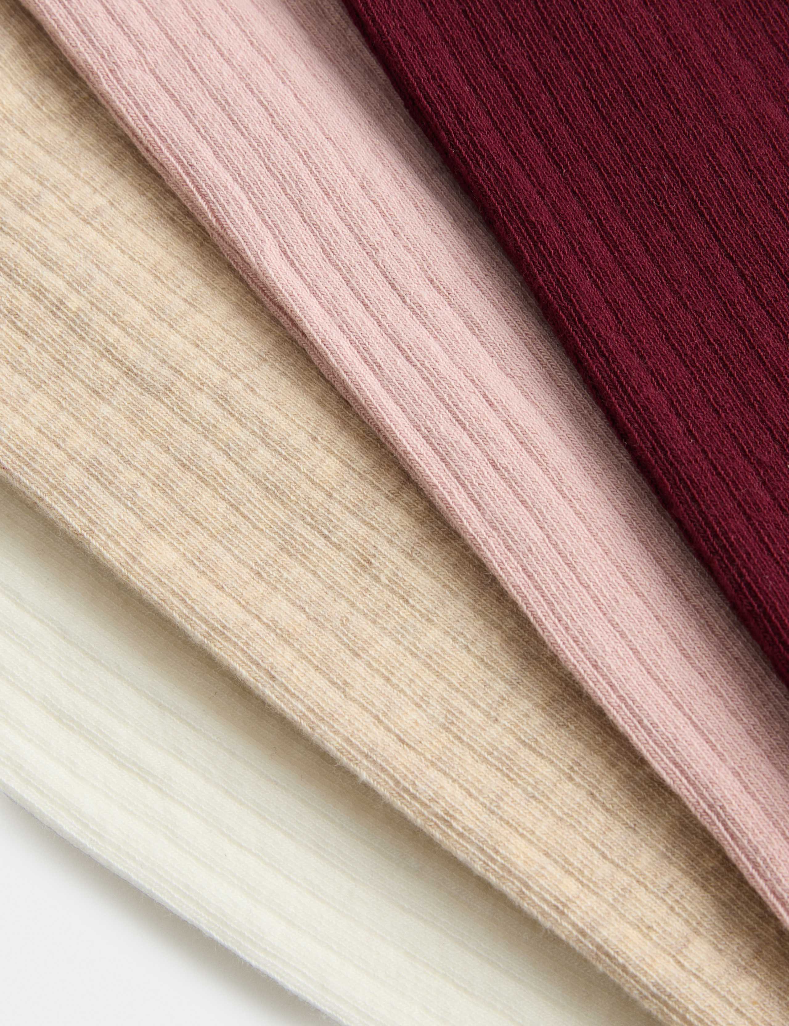 4 Pack Cotton Rich Ribbed Tights 2 of 2