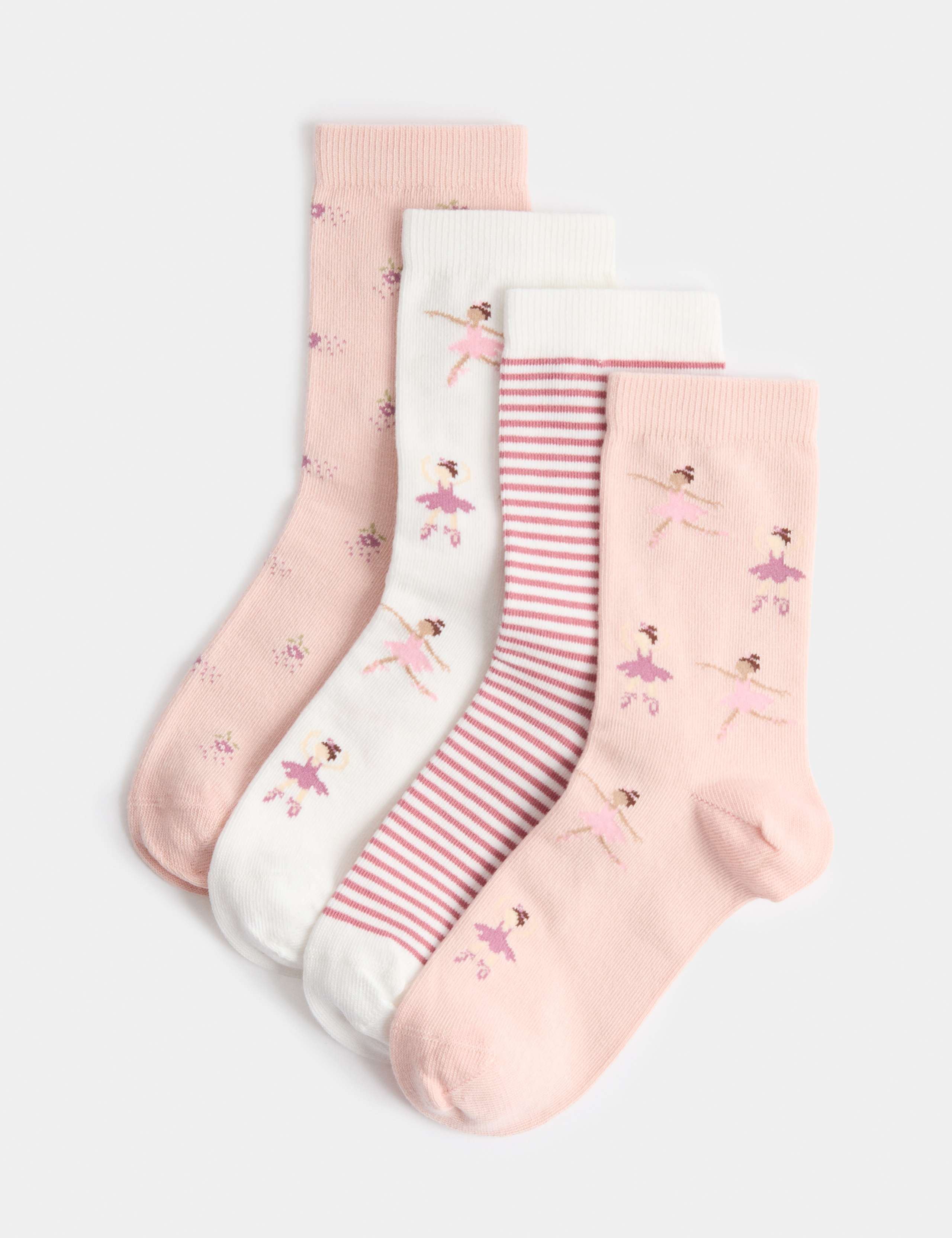 4 Pack Cotton Rich Ballerina Socks 1 of 2
