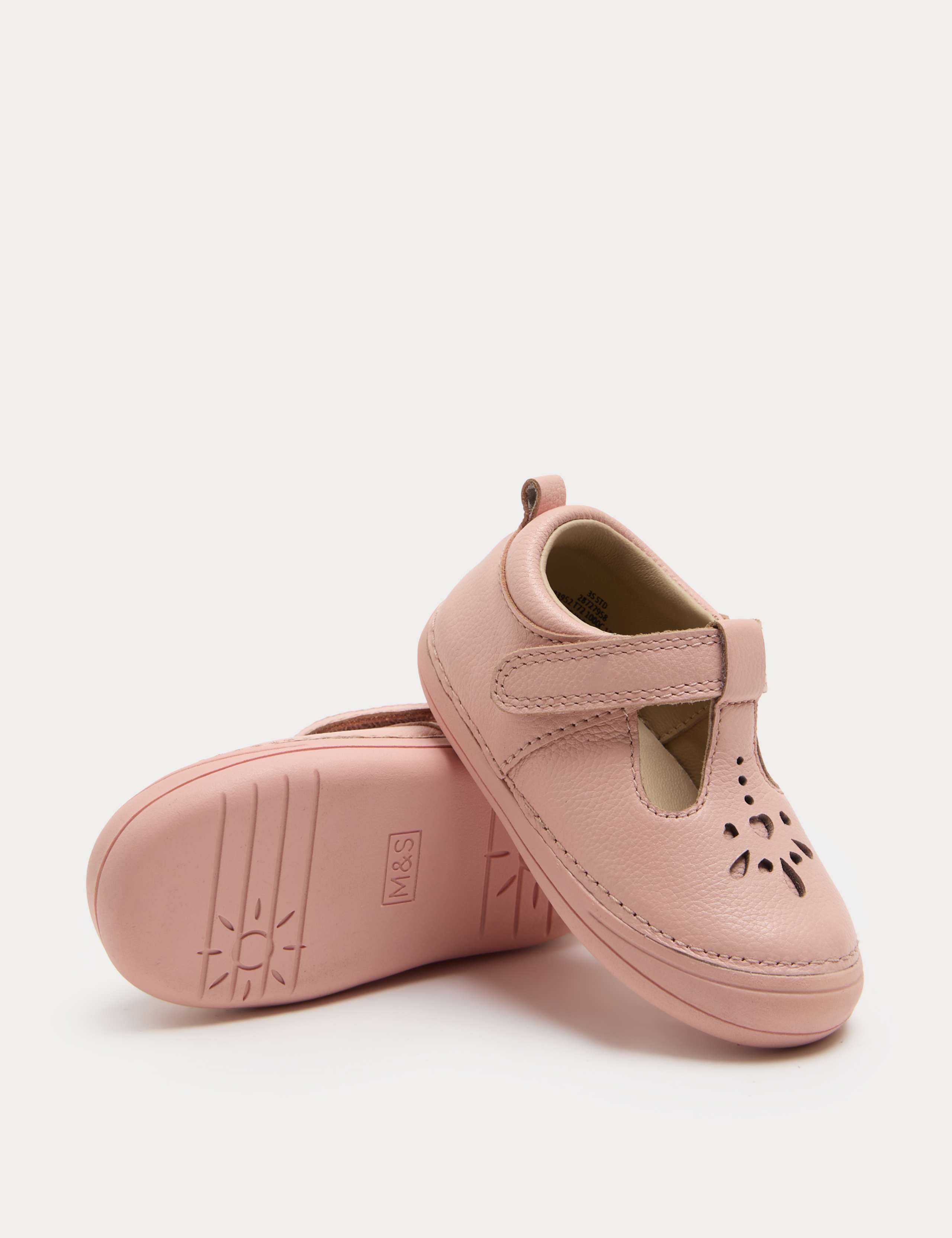 First Walker Leather Heart T Bar Shoes (2 Small - 5 Small) 2 of 3