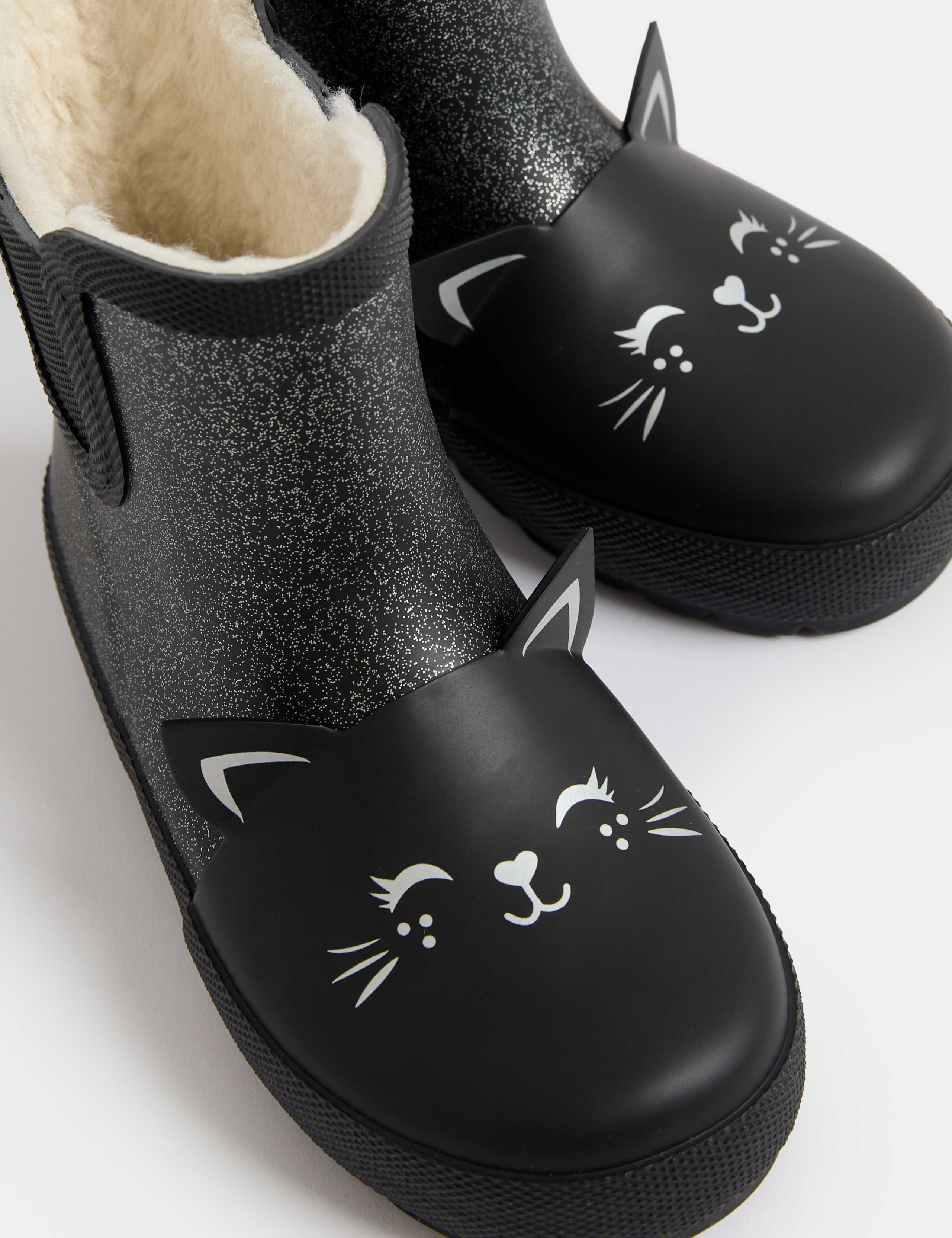 Kids Cat Patterned Wellies (4 Small - 2 Large) 3 of 4