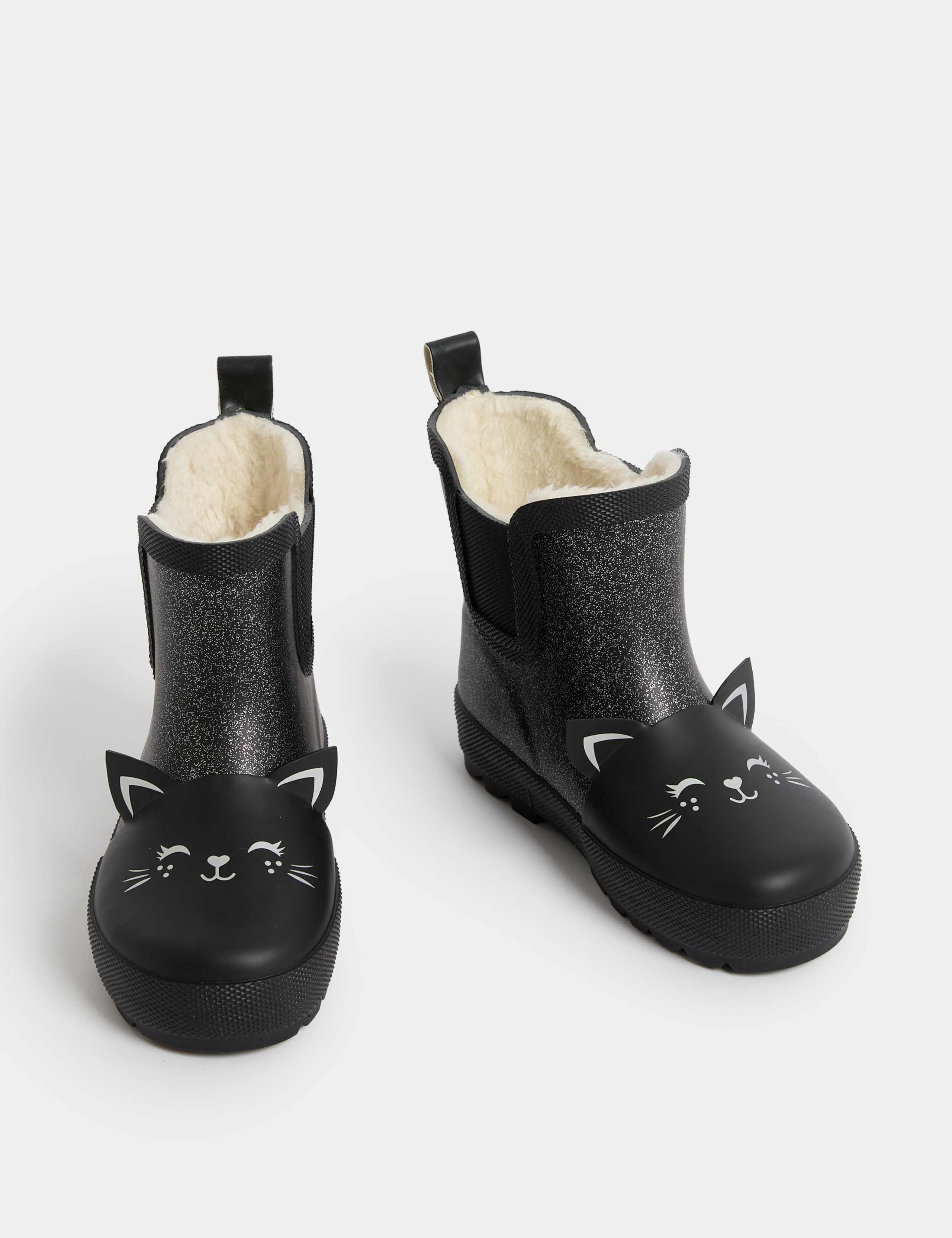 Kids Cat Patterned Wellies (4 Small - 2 Large) 2 of 4