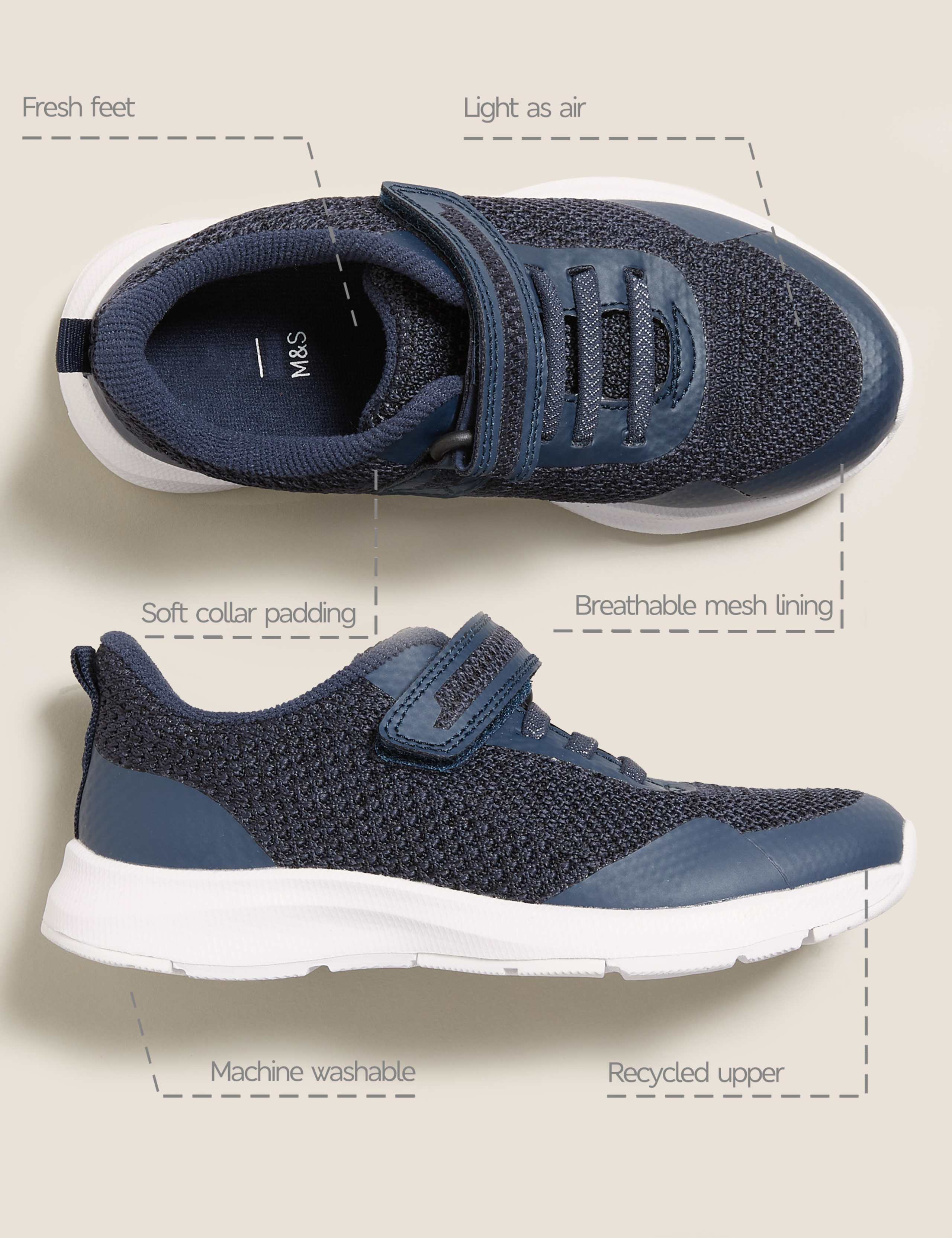 Kids' Freshfeet™ Riptape Trainers (3 Small - 3 Large) 6 of 6