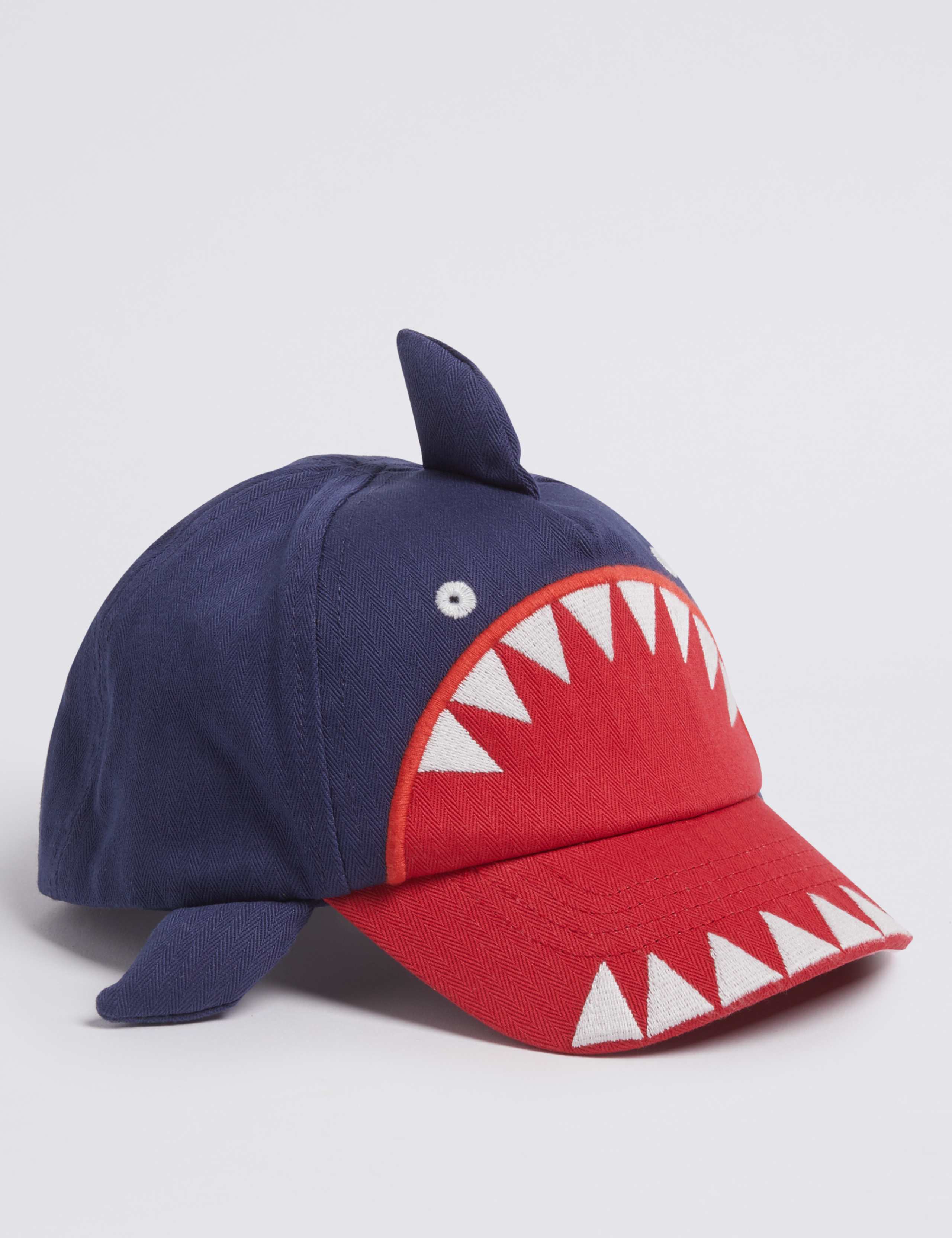 Kids’ Pure Cotton Shark Baseball Cap (0-6 Years) 1 of 3