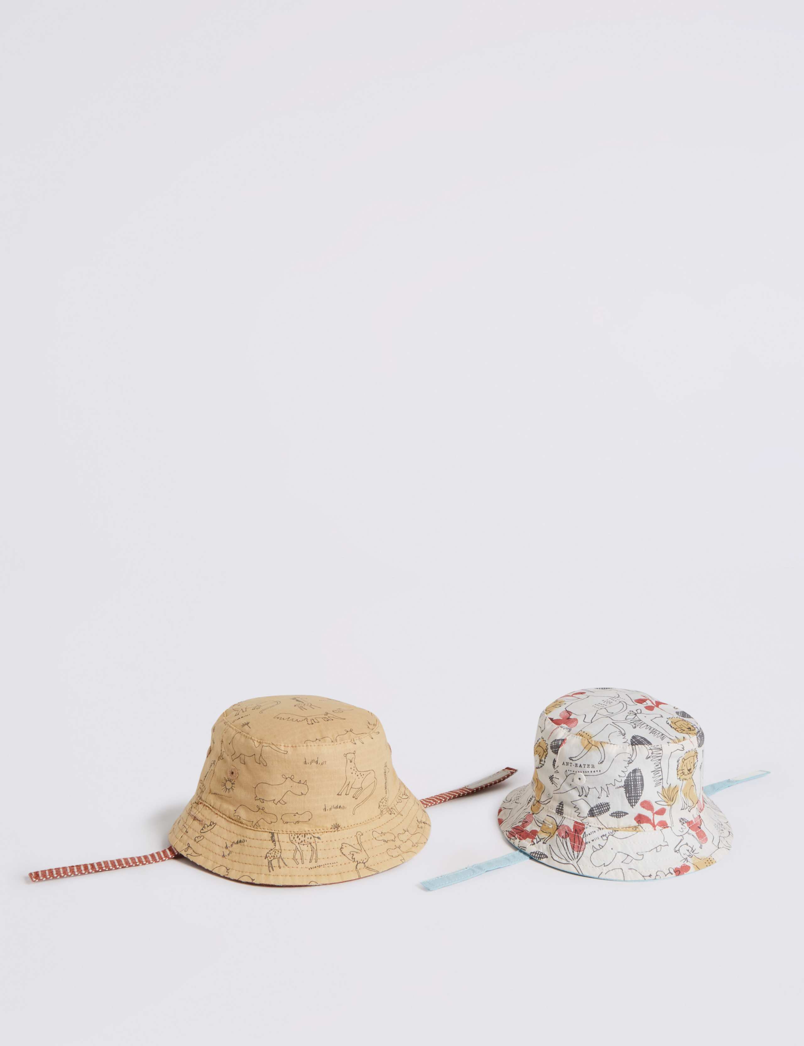 Baby 2 Pack Reversible Bucket Hats 1 of 5