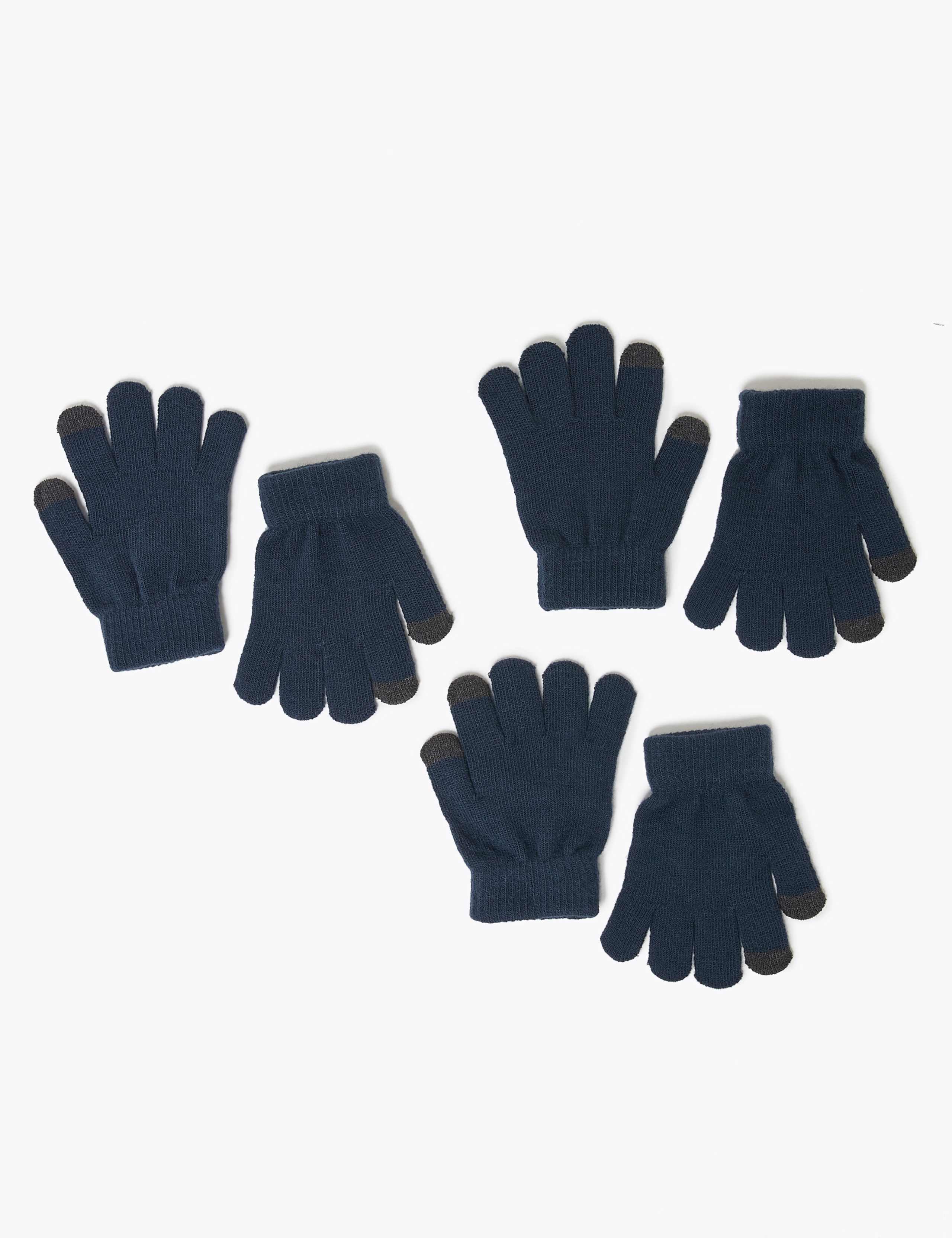 Kids' 3 Pack Touchscreen Gloves 1 of 1