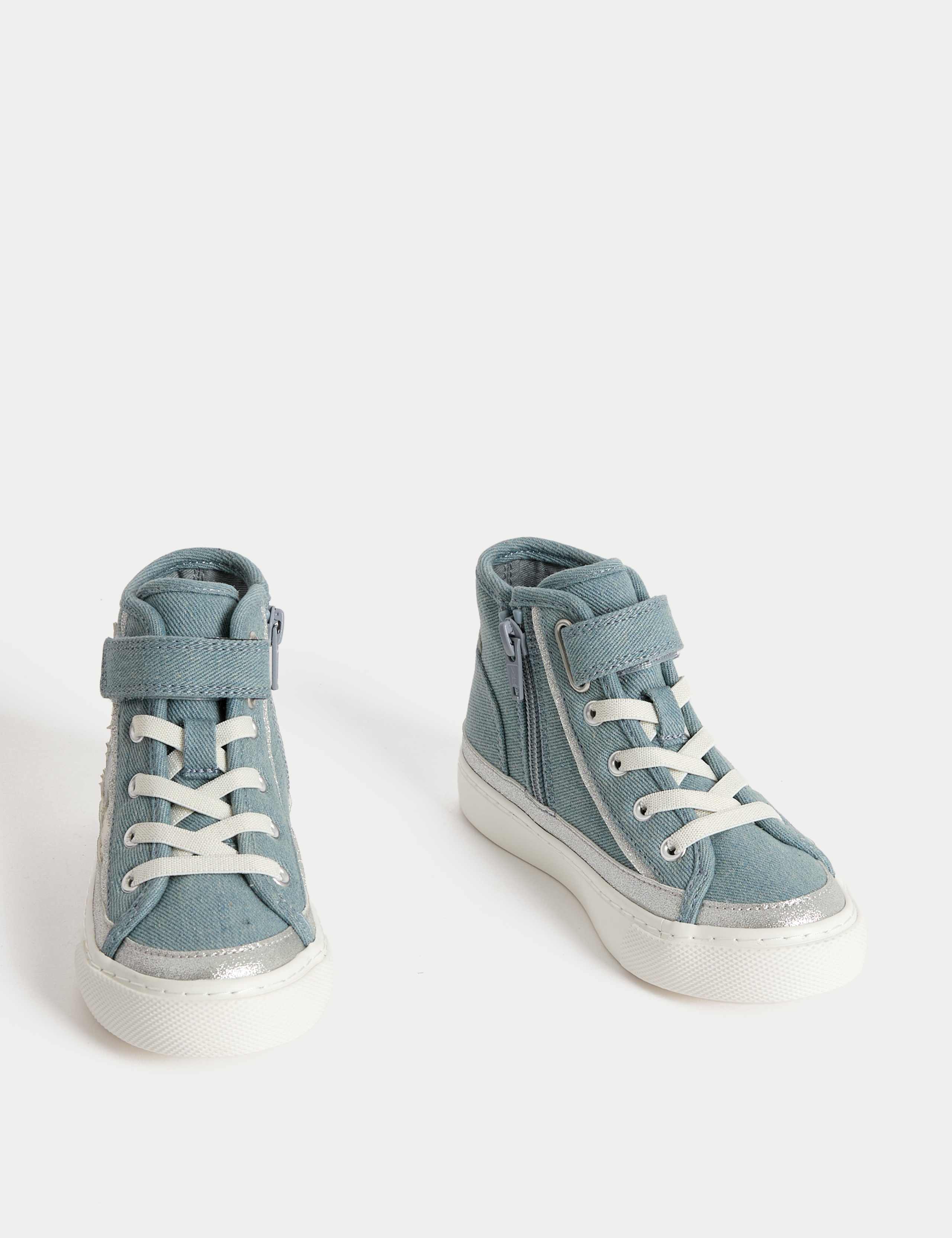 Kids’ Denim Star High Top Trainers (4 Small - 2 Large) 2 of 4