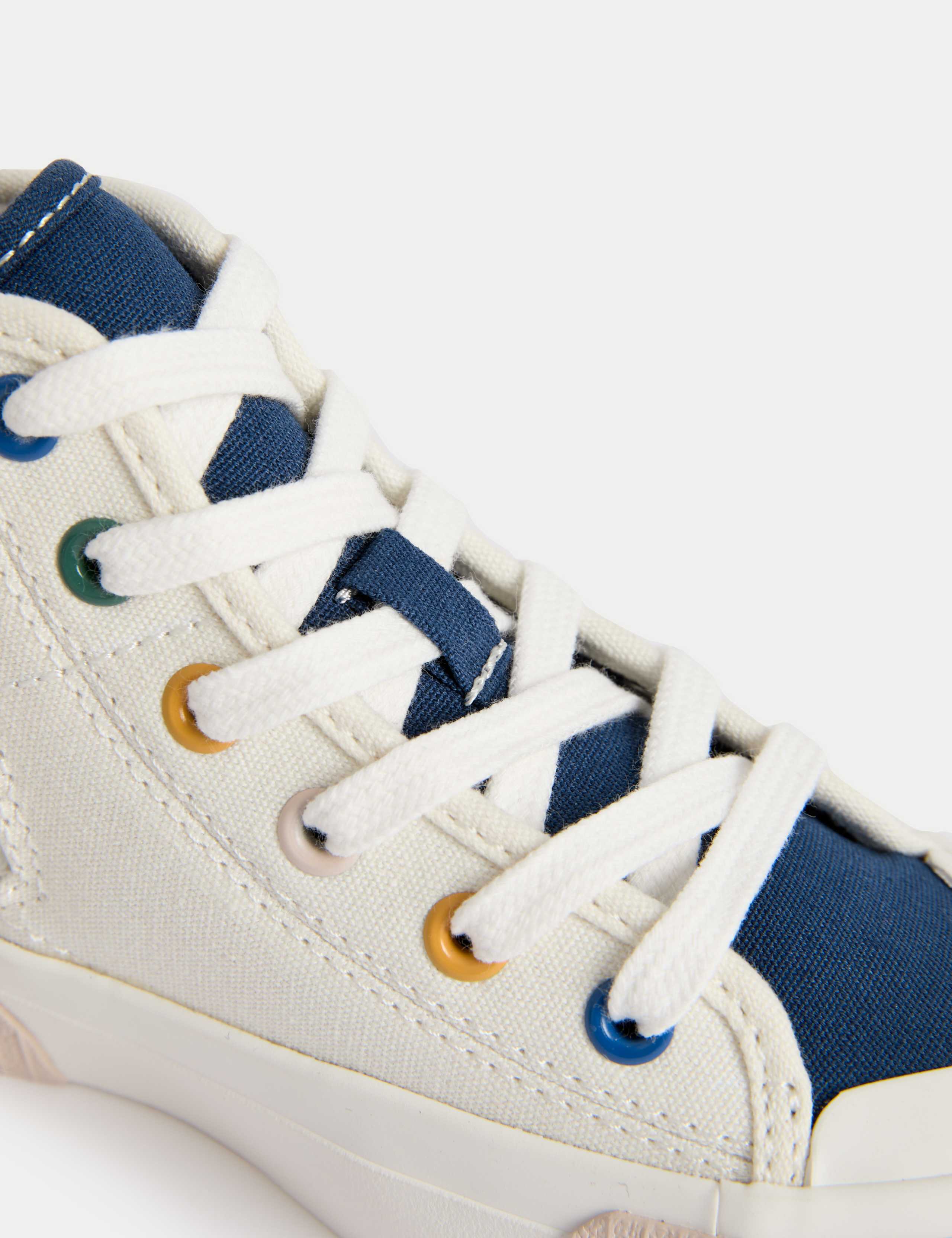 Kids' Canvas Freshfeet™ High Top Trainers (4 Small - 7 Large) 3 of 4