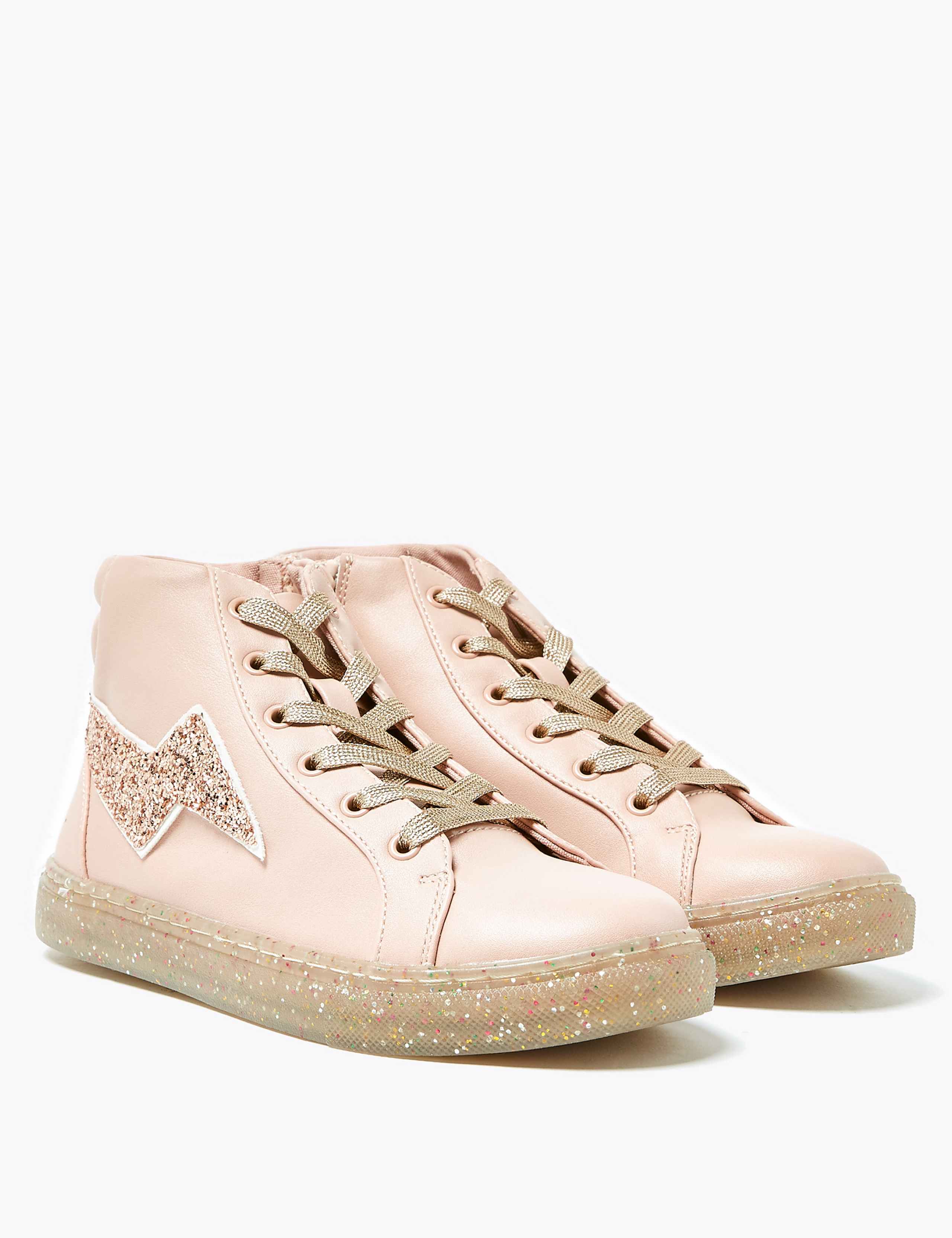 Kids’ Glitter Sole High Top Trainers (13 Small - 6 Large) 1 of 5