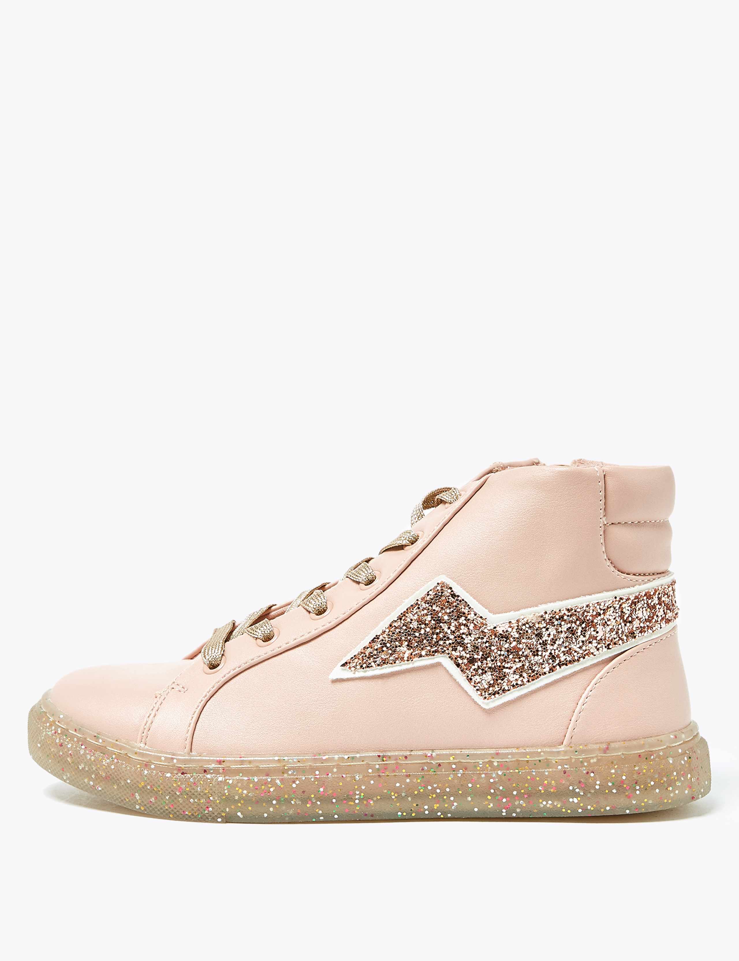 Kids’ Glitter Sole High Top Trainers (13 Small - 6 Large) 3 of 5