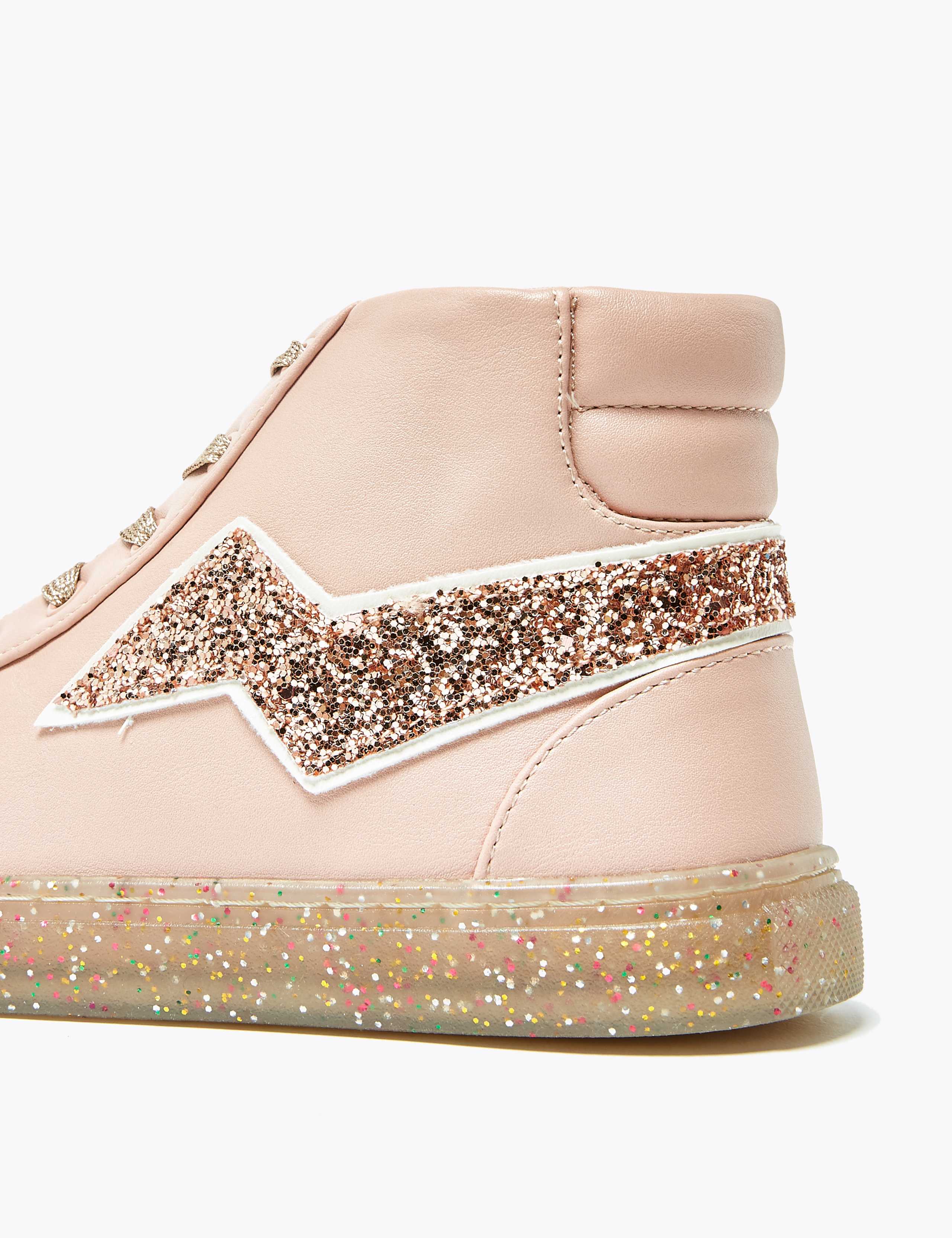 Kids’ Glitter Sole High Top Trainers (13 Small - 6 Large) 4 of 5