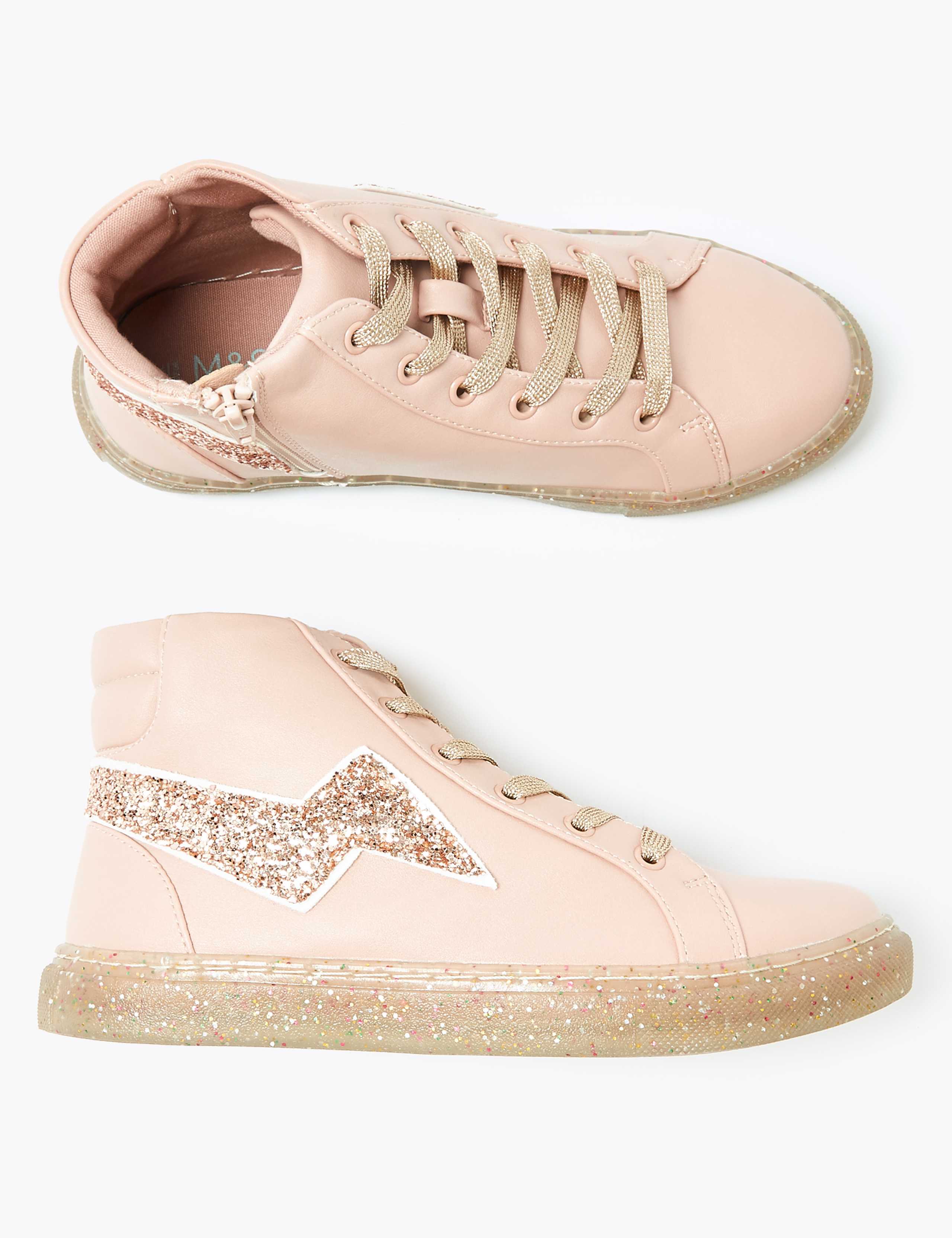 Kids’ Glitter Sole High Top Trainers (13 Small - 6 Large) 2 of 5