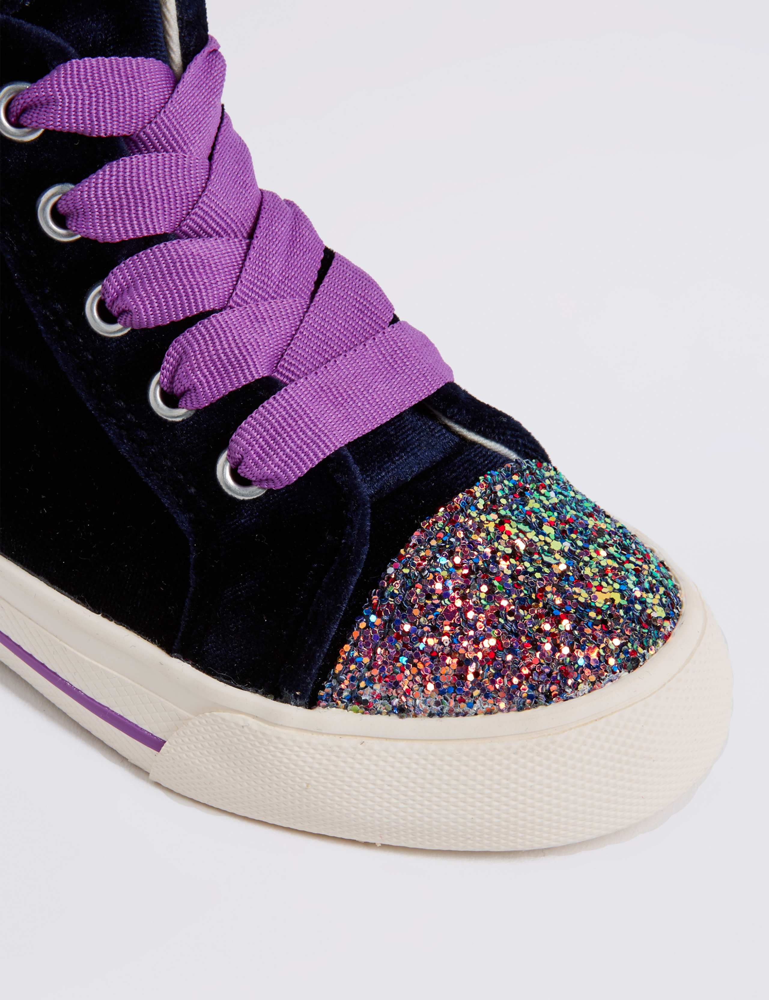 Kids' Velvet Hi Top Fashion Trainers 4 of 4