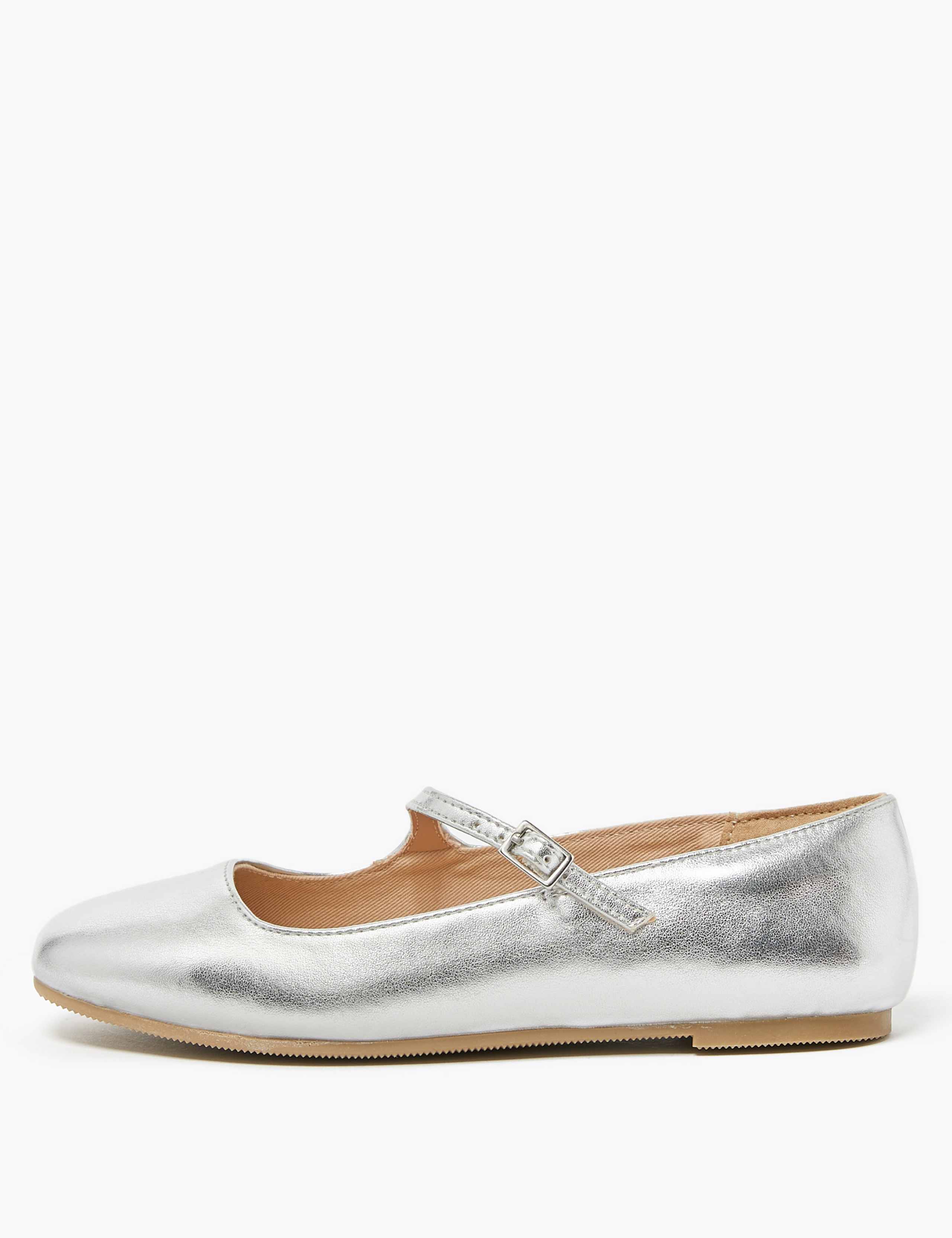 Kids' Metallic Strappy Ballet Pumps (13 Small - 6 Large) 3 of 5