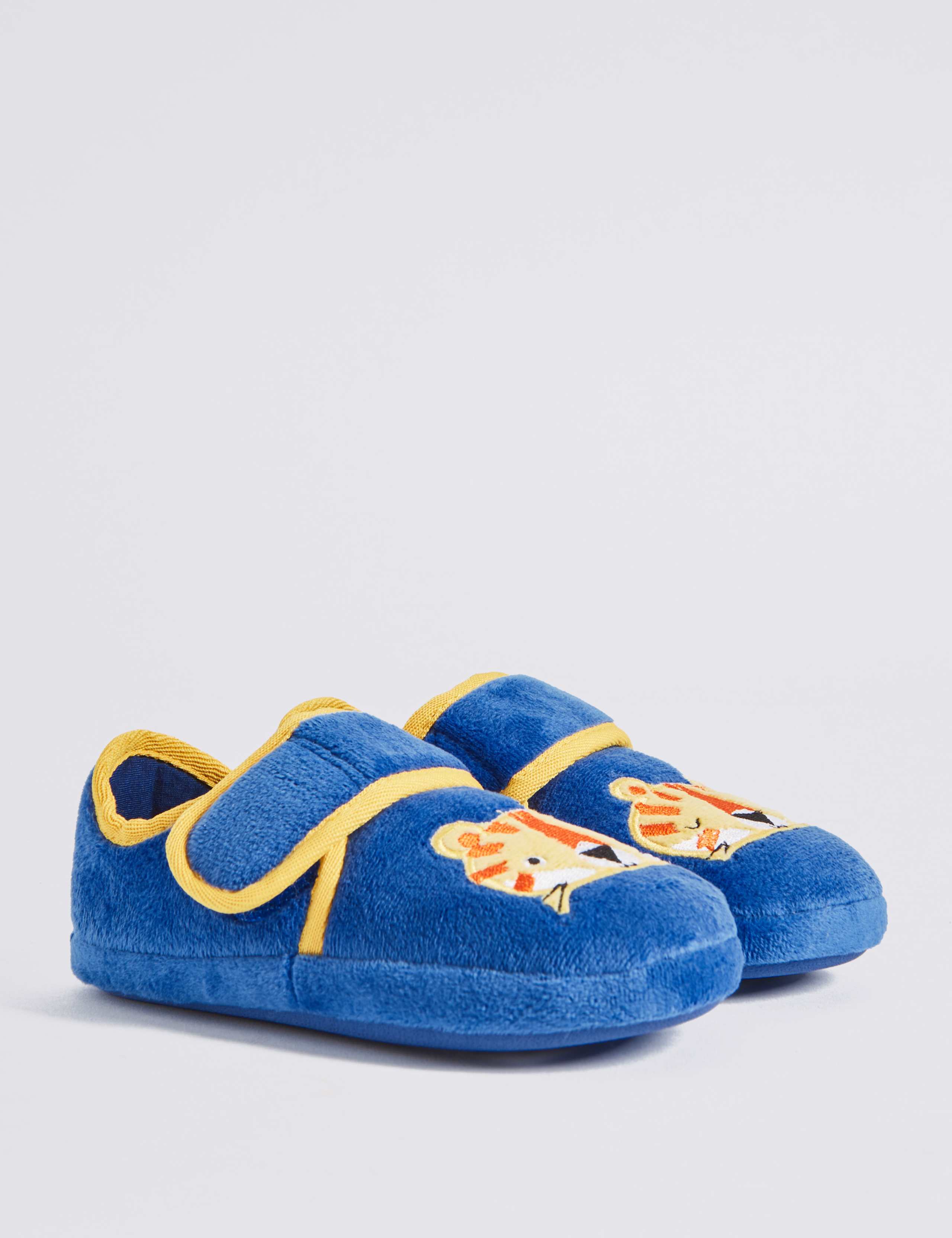 Kids' Applique Lion Riptape Slippers M&S IE