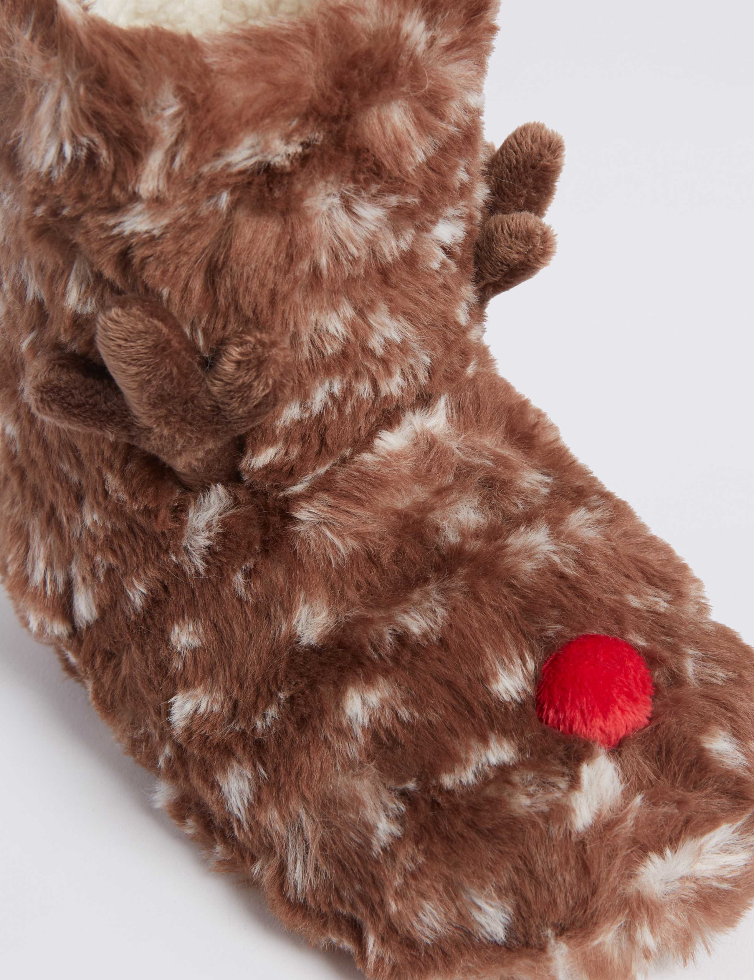 Kids' Reindeer Boot Slippers (5 Small - 6 Large) 4 of 5